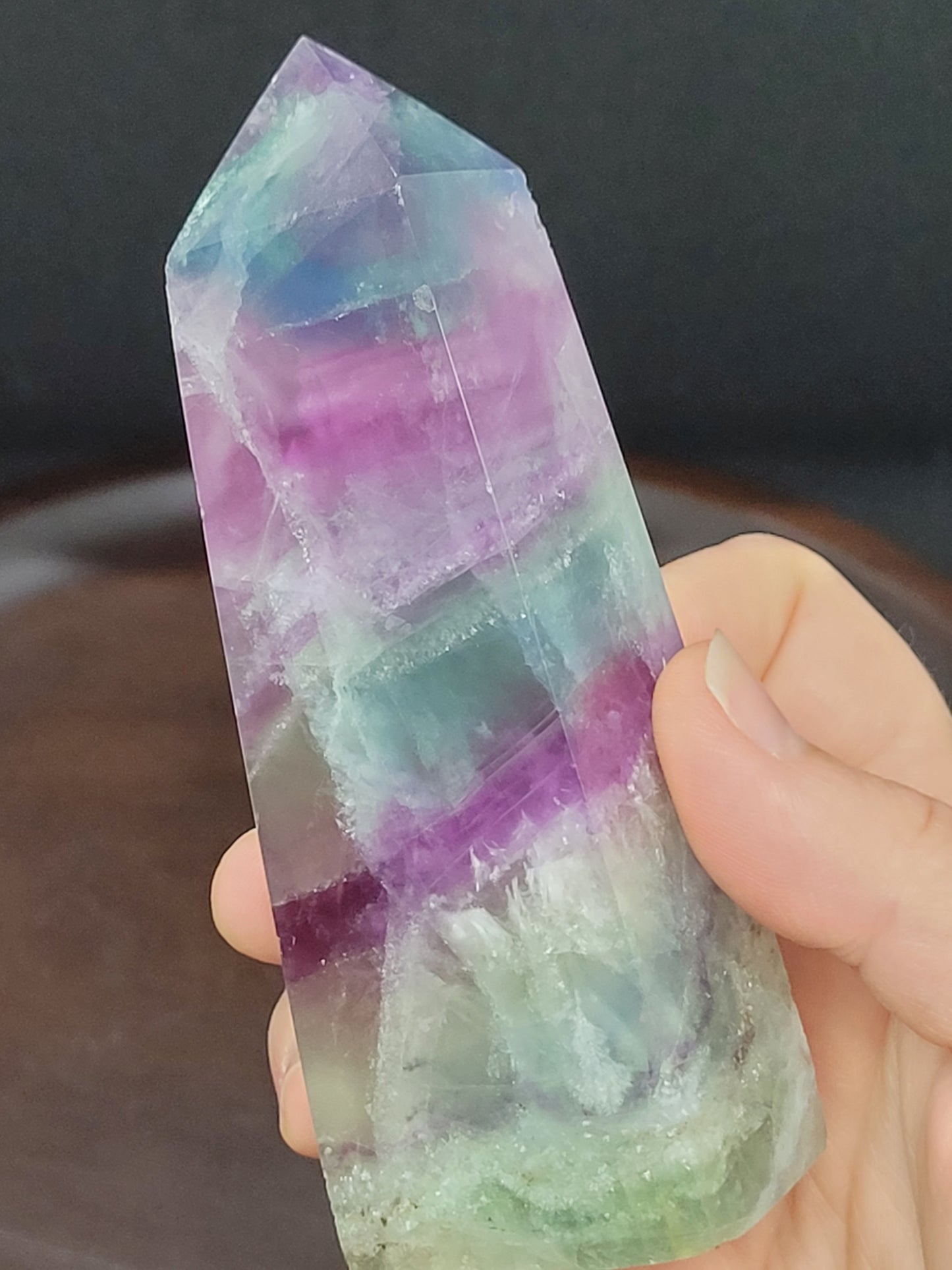 Rainbow Fluorite Tower - Square Cut