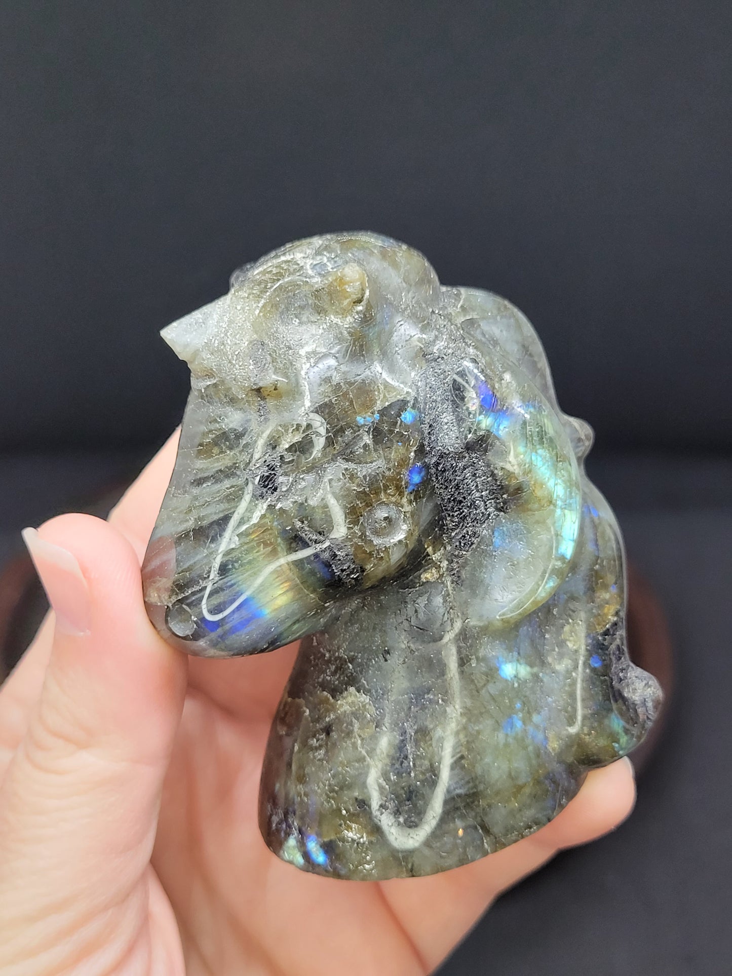 Labradorite Unicorn Carving