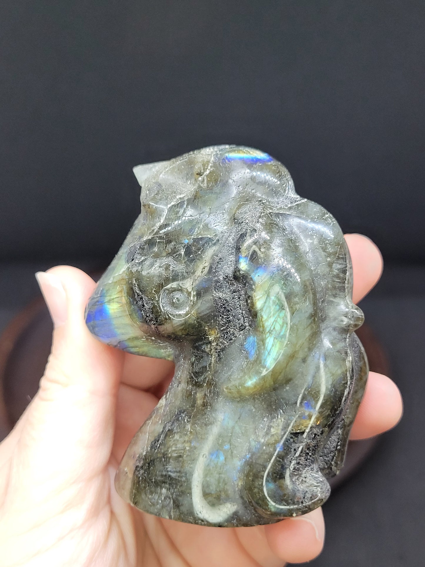 Labradorite Unicorn Carving