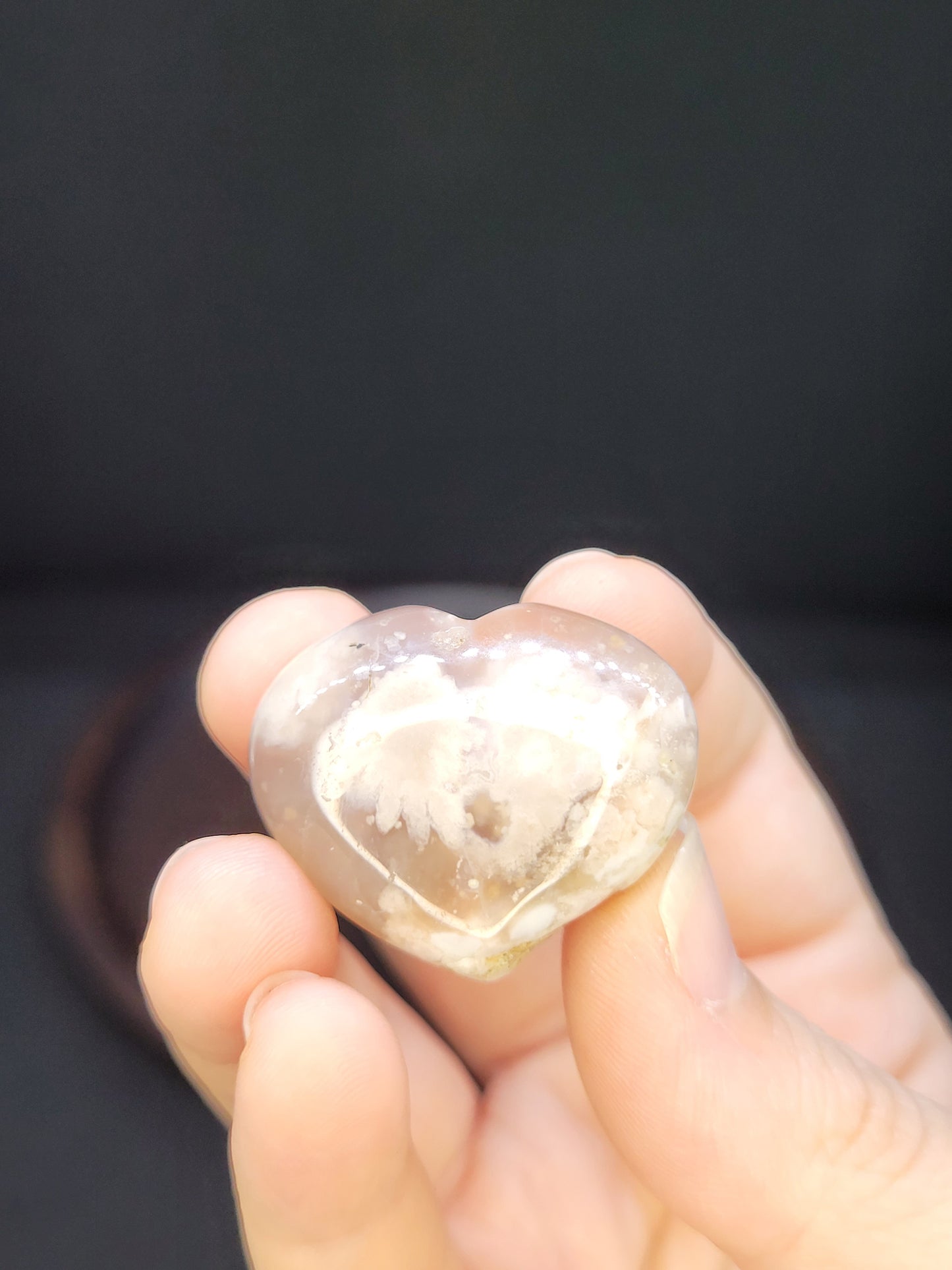 Flower Agate Heart - Mini