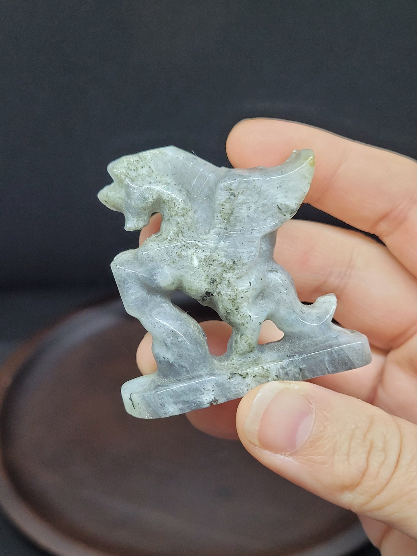 Labradorite Alicorn carving - small