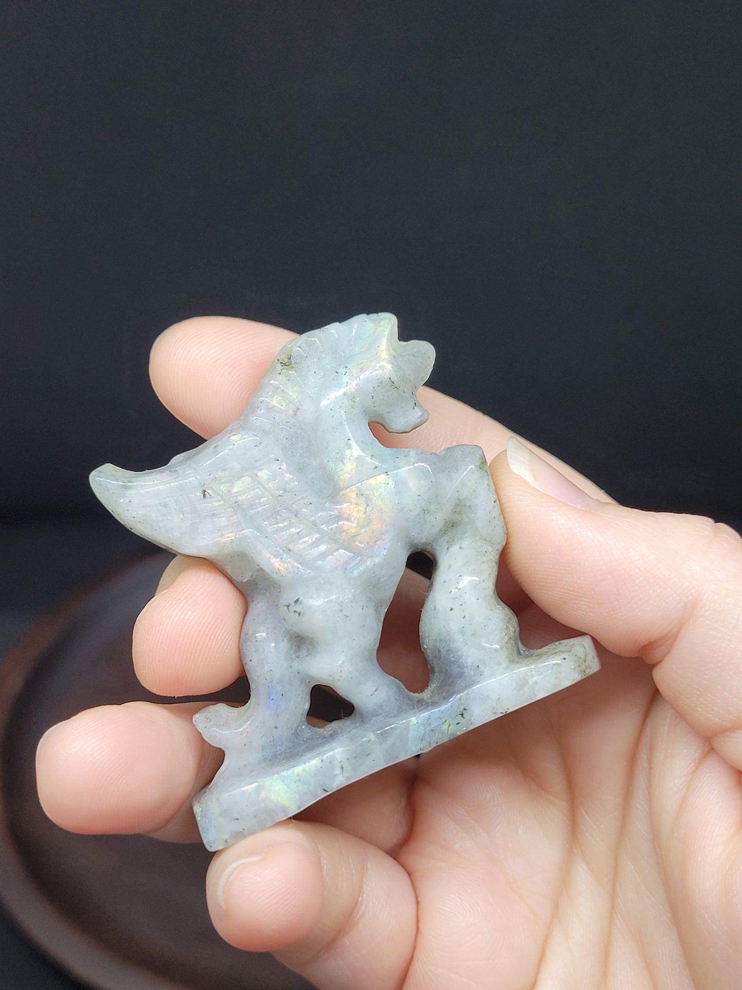 Labradorite Alicorn carving - small