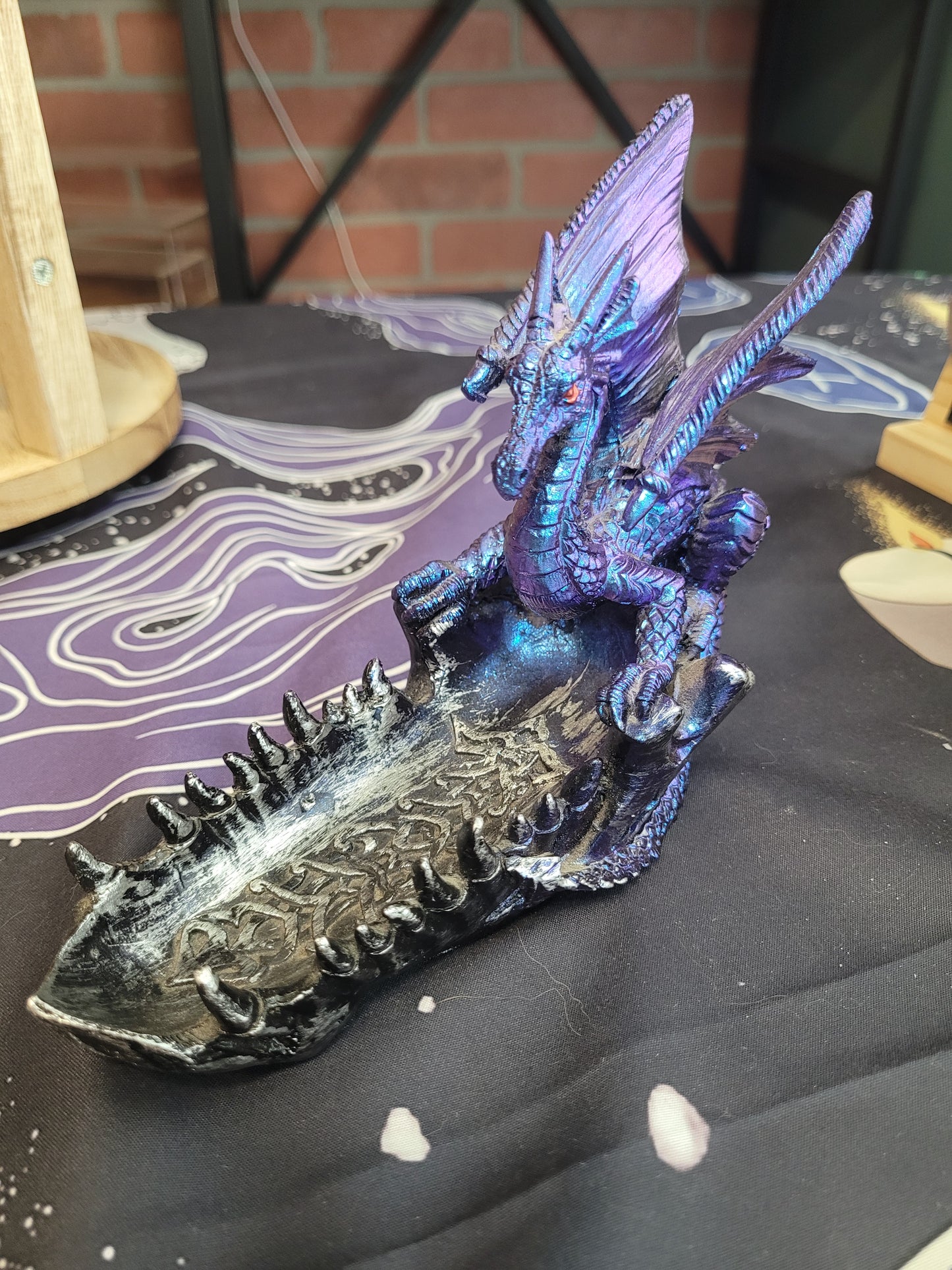 Celtic Blue/Purple Dragon on a Jaw Bowl - Resin