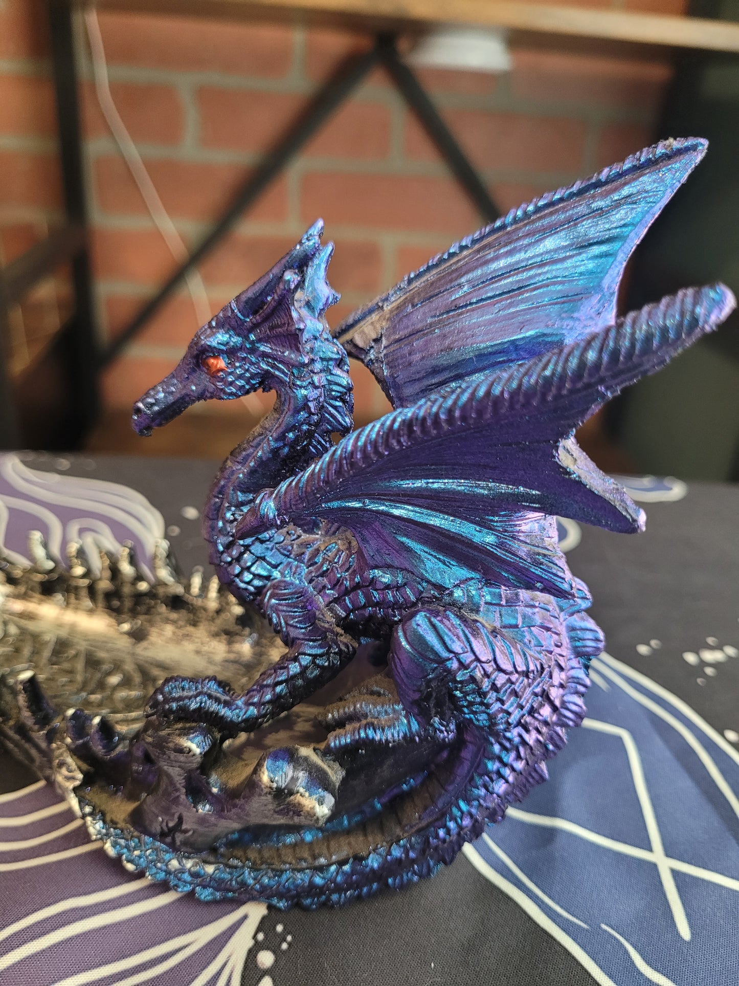 Celtic Blue/Purple Dragon on a Jaw Bowl - Resin