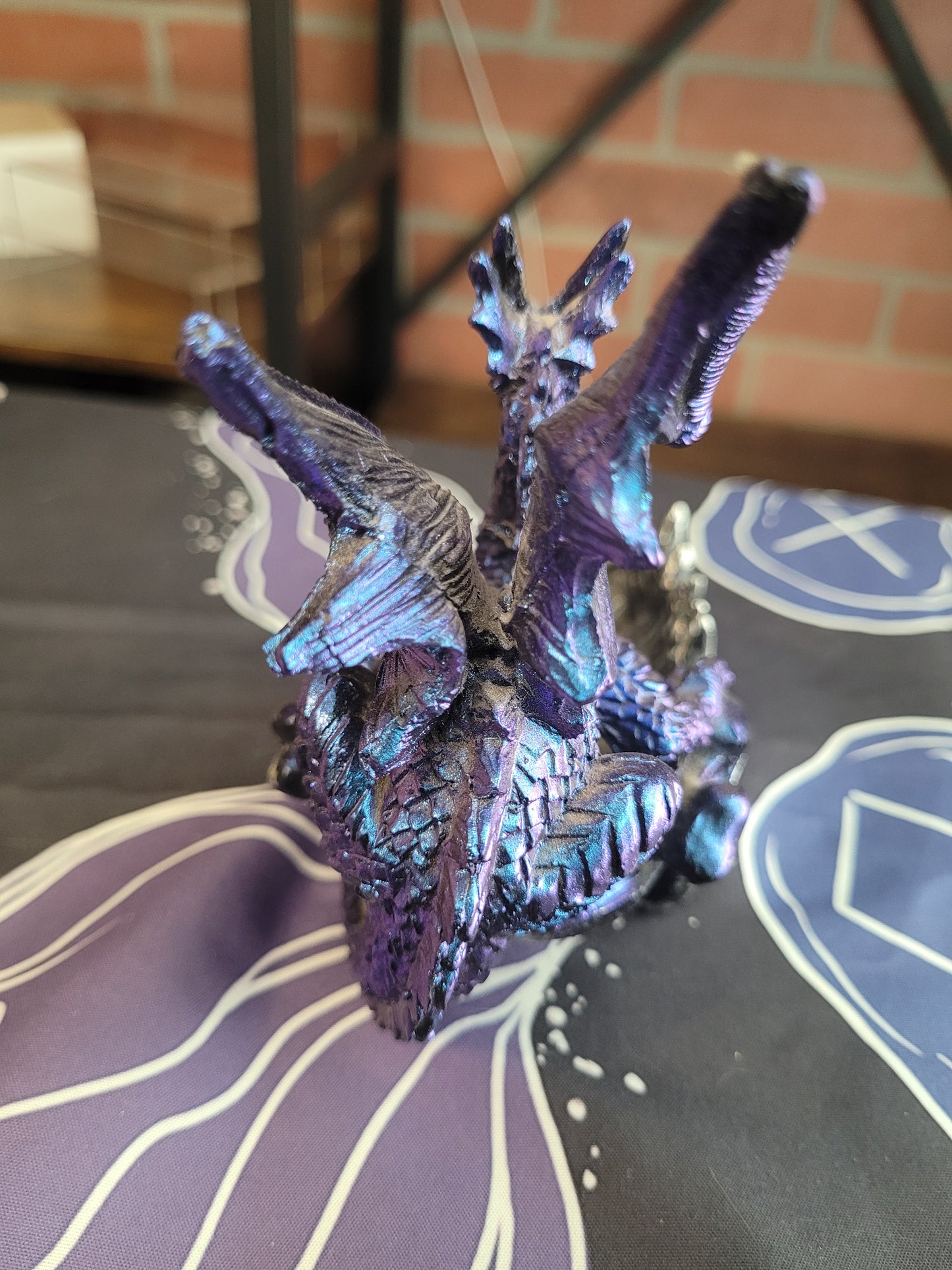 Celtic Blue/Purple Dragon on a Jaw Bowl - Resin