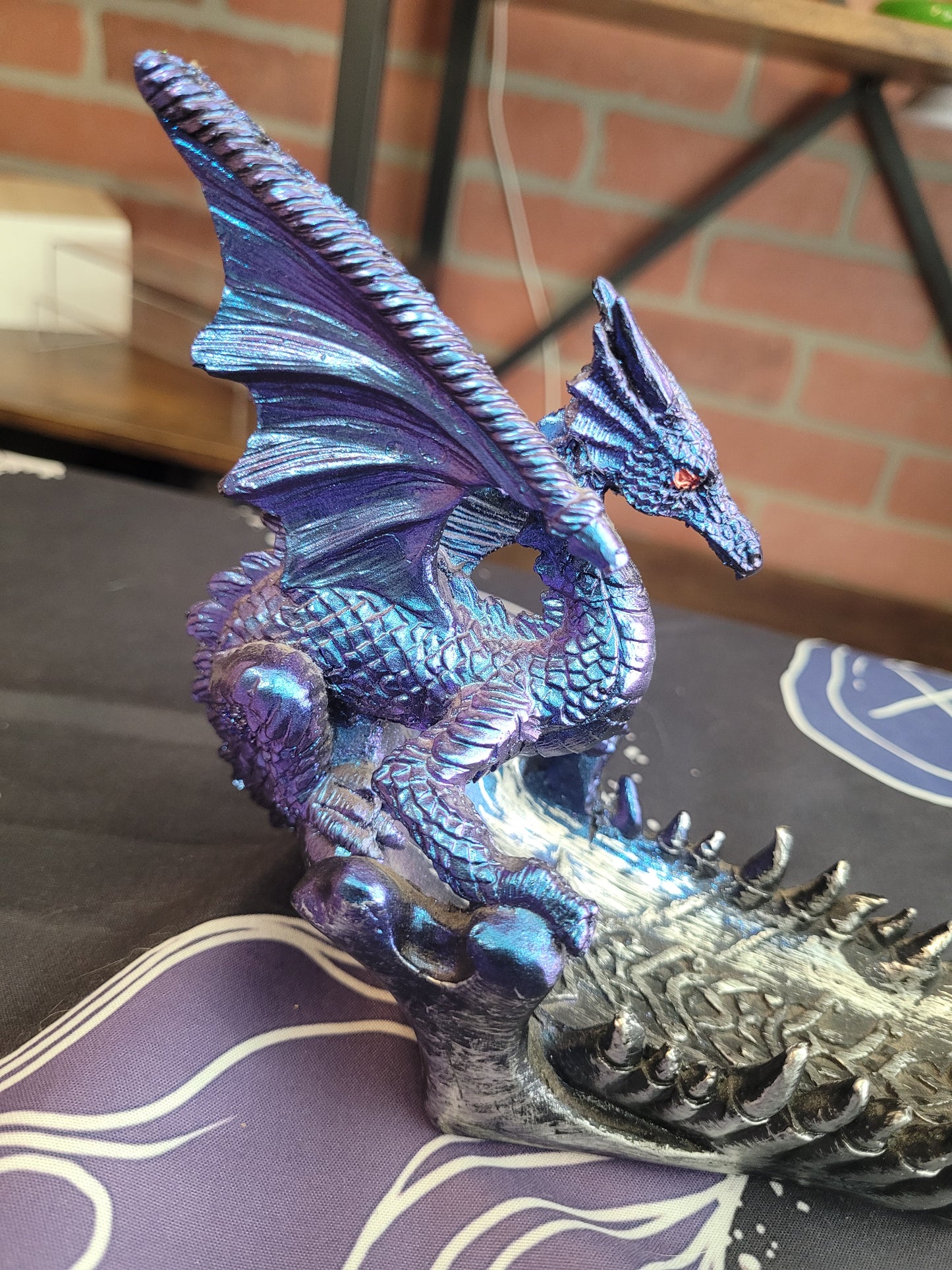 Celtic Blue/Purple Dragon on a Jaw Bowl - Resin