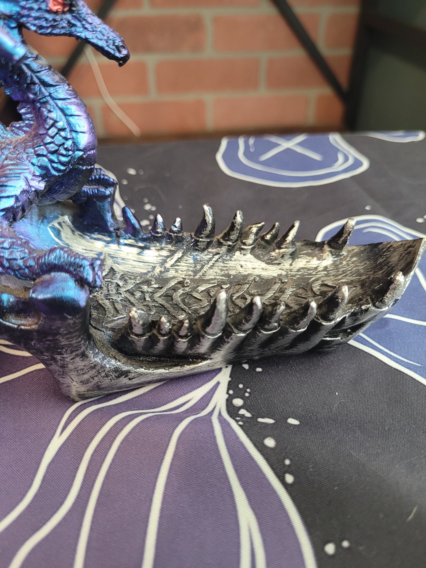 Celtic Blue/Purple Dragon on a Jaw Bowl - Resin