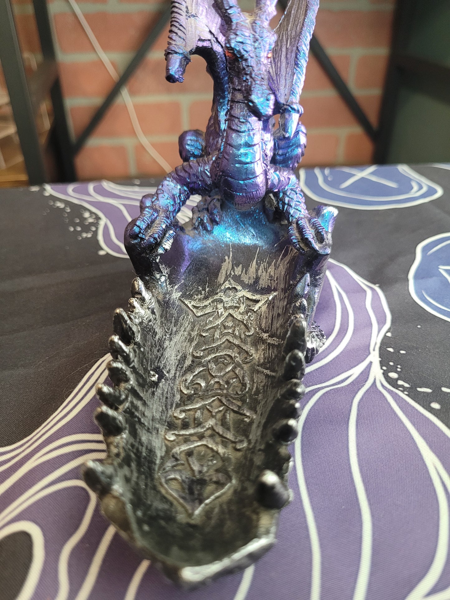 Celtic Blue/Purple Dragon on a Jaw Bowl - Resin