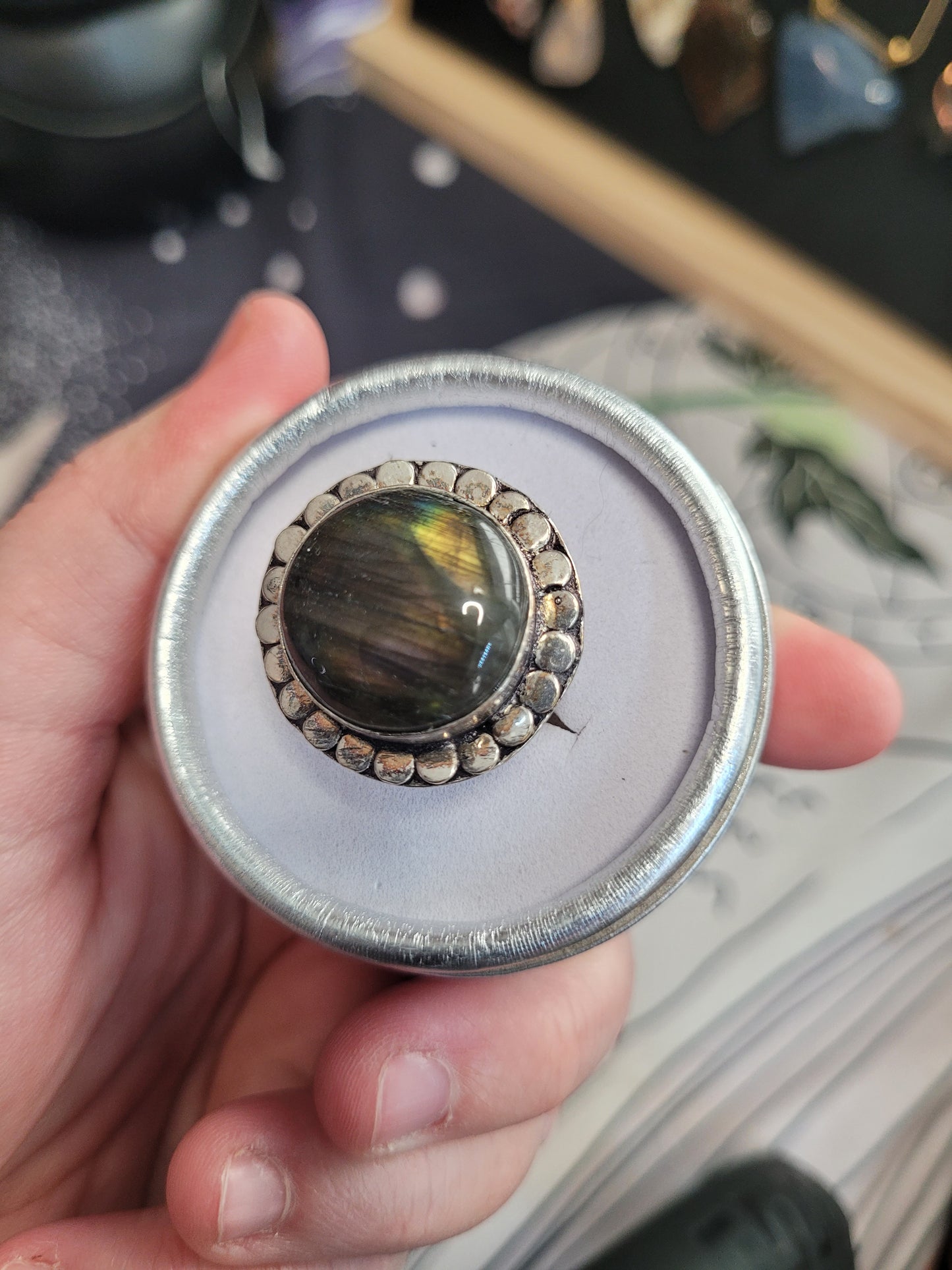 Labradorite Flower Ring - LG