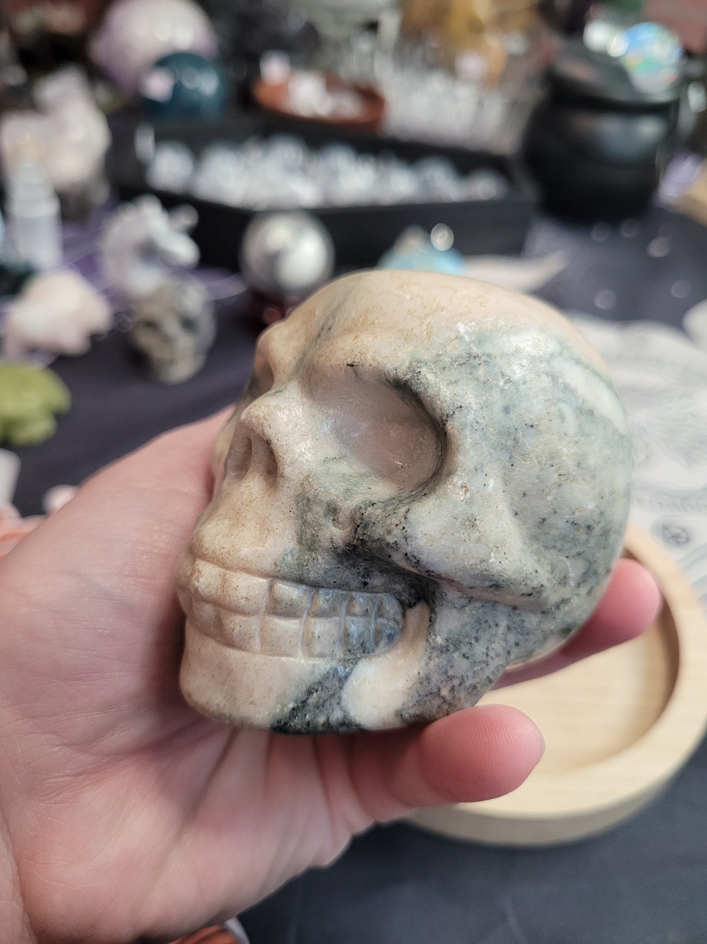 Pink Zebra Jasper Skull - Misfit