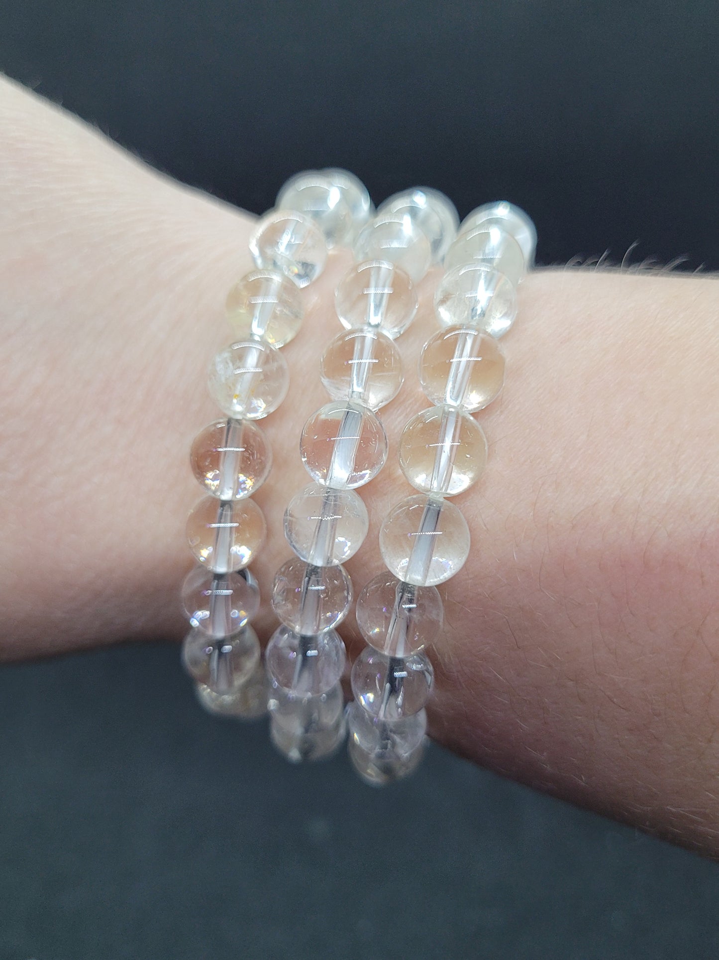 Clear Quartz Earring/ Bracelet Set - Handmade