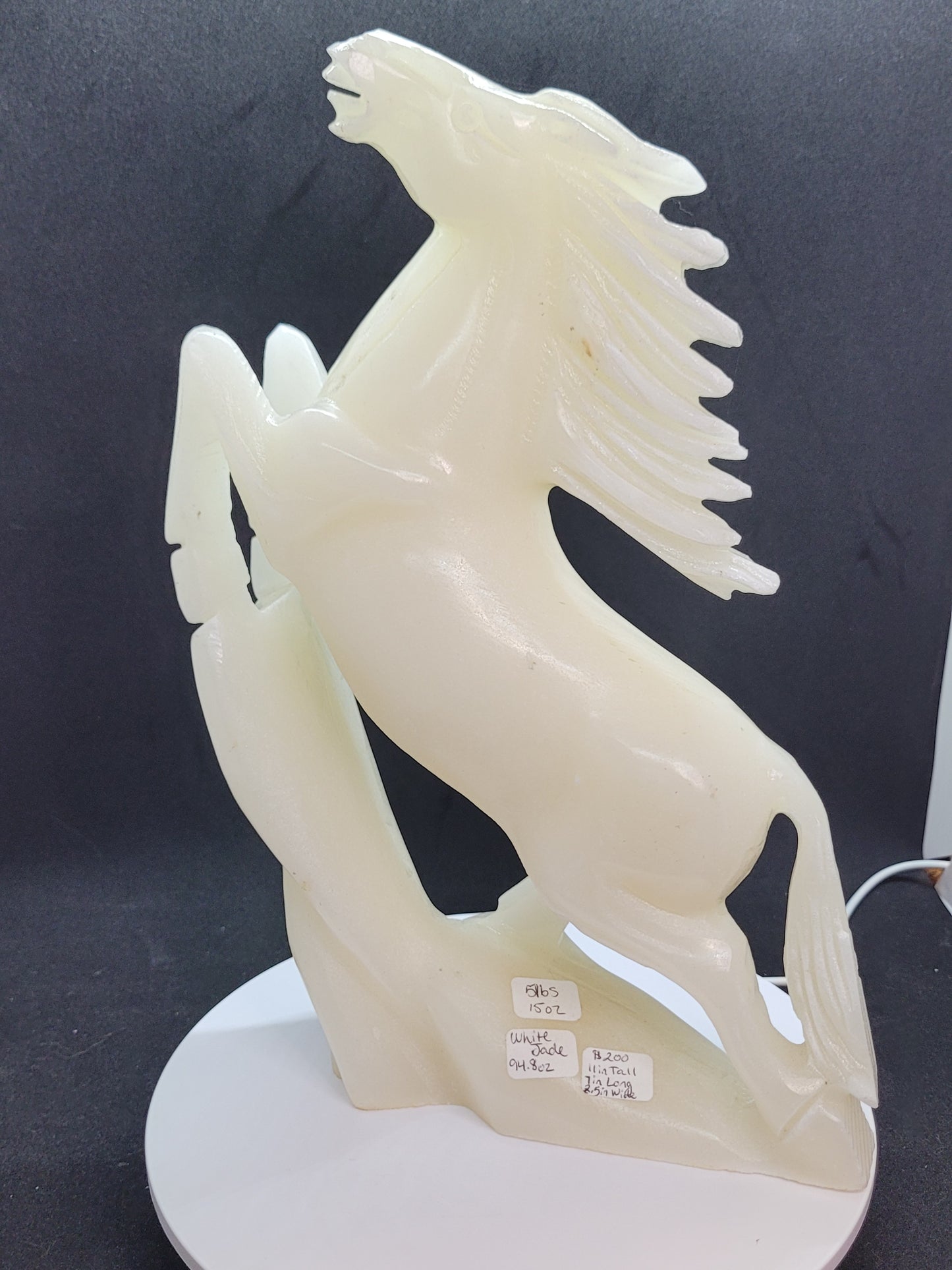 White Jade Horse Carving - XL