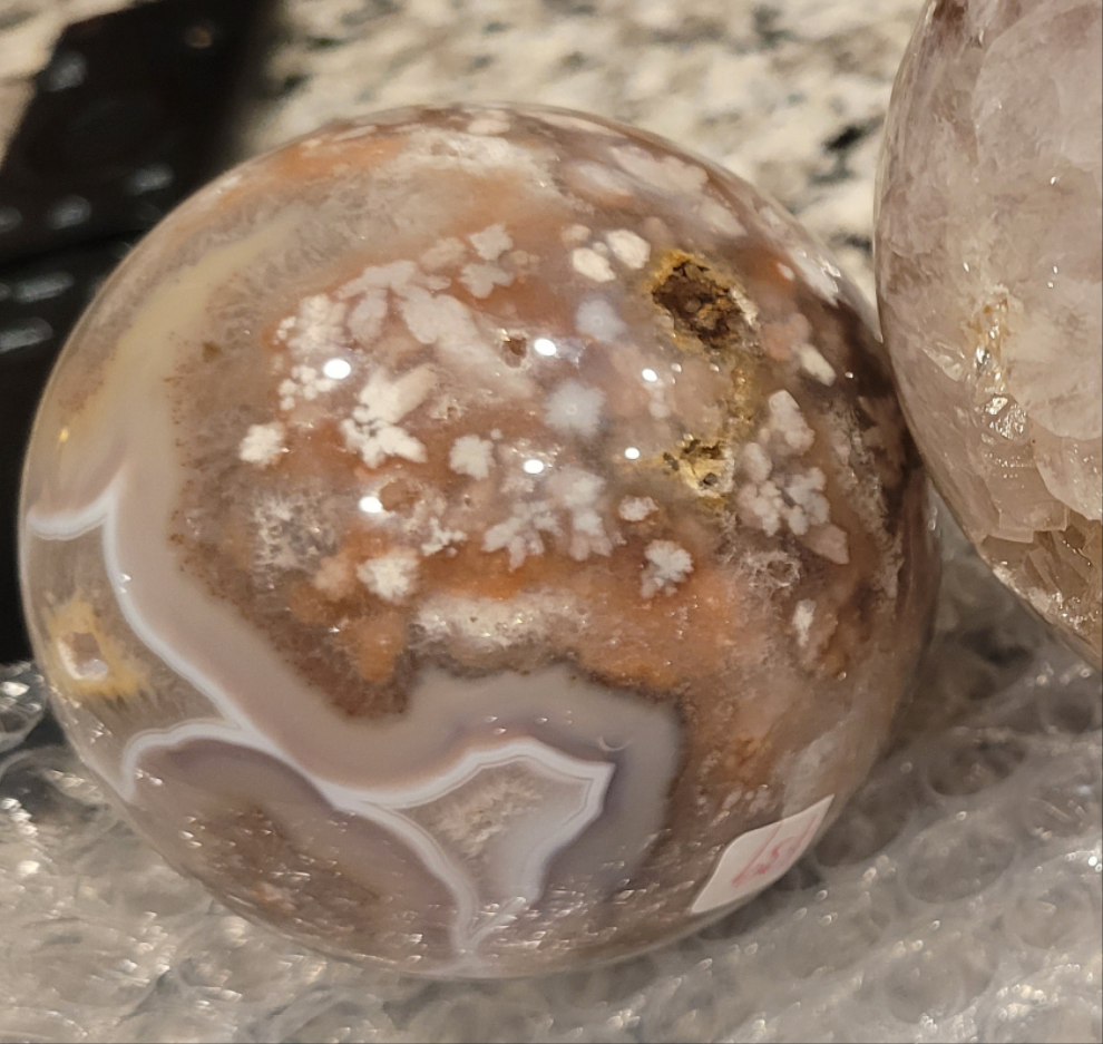 Cherry Flower Agate Spheres