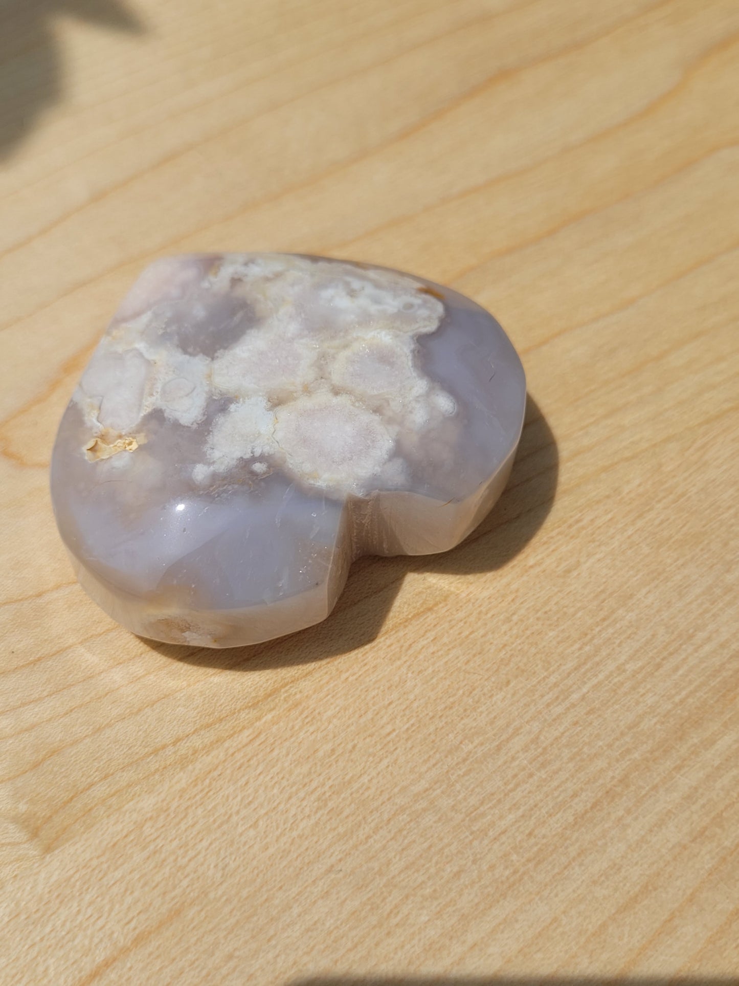 Flower Agate Heart Carvings