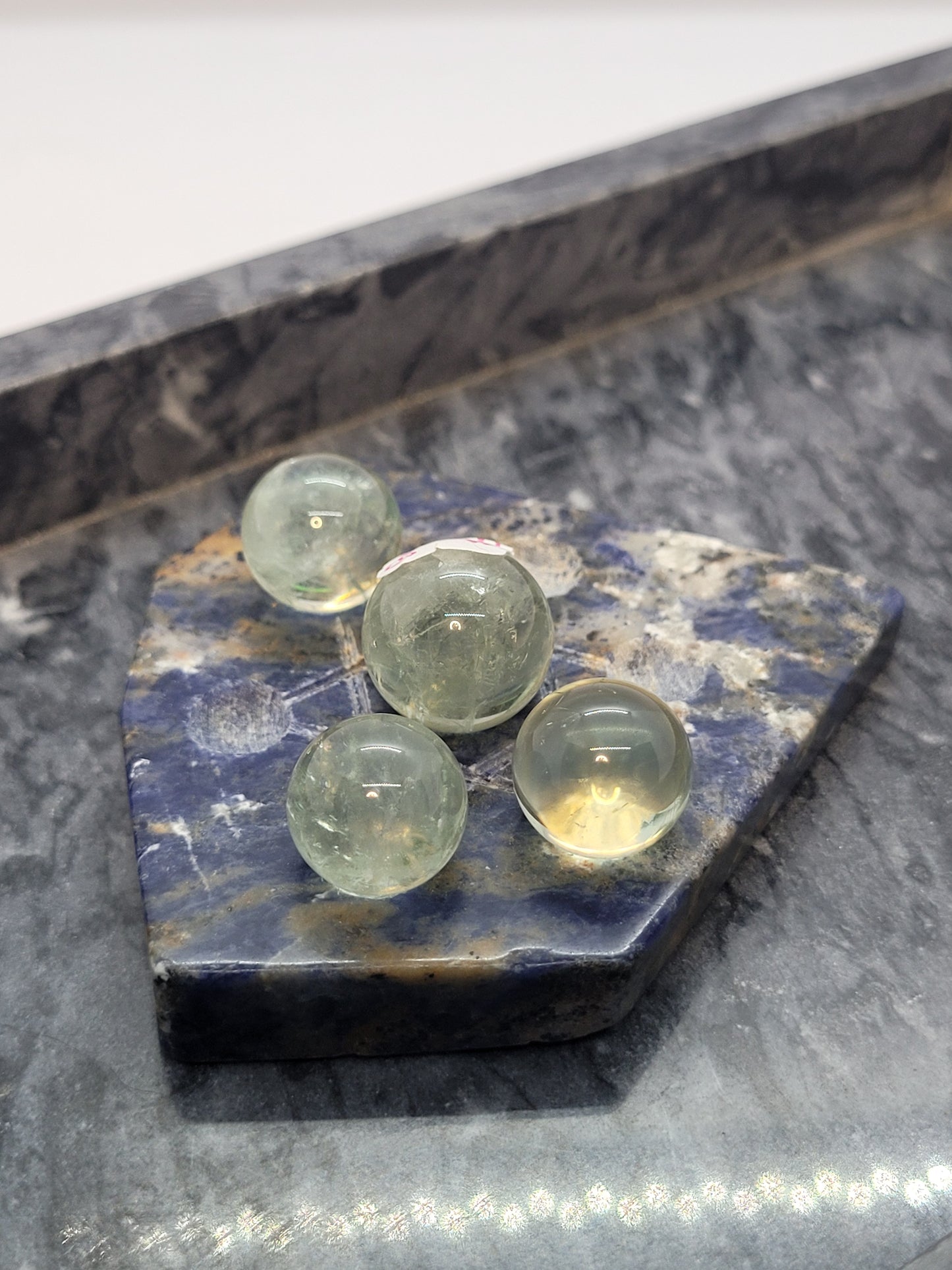 Prasiolite / Green Quartz Spheres - xs
