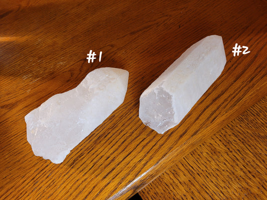 Raw clear quartz crystal points