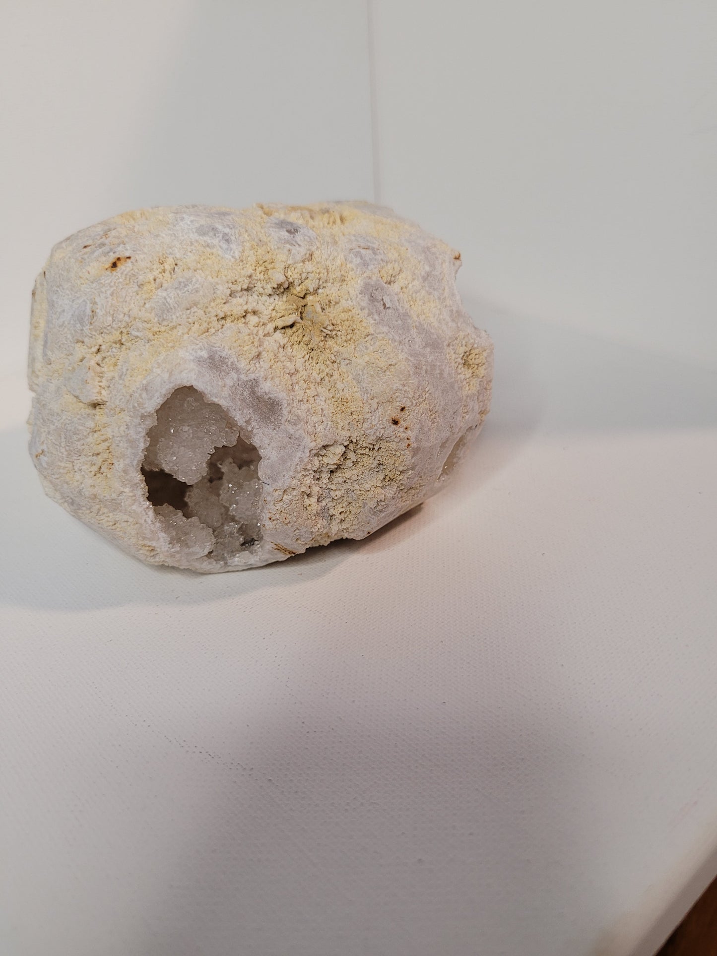 Clear druzy geode cave specimen