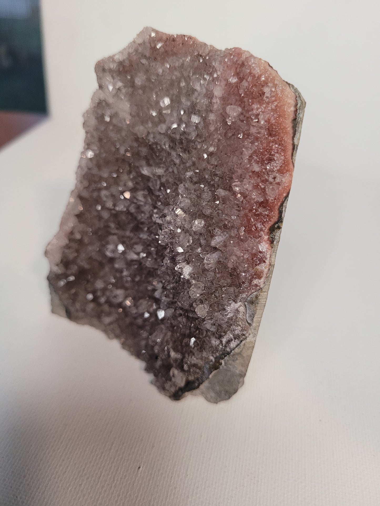 Red/ Gray Amethyst cutbase geode