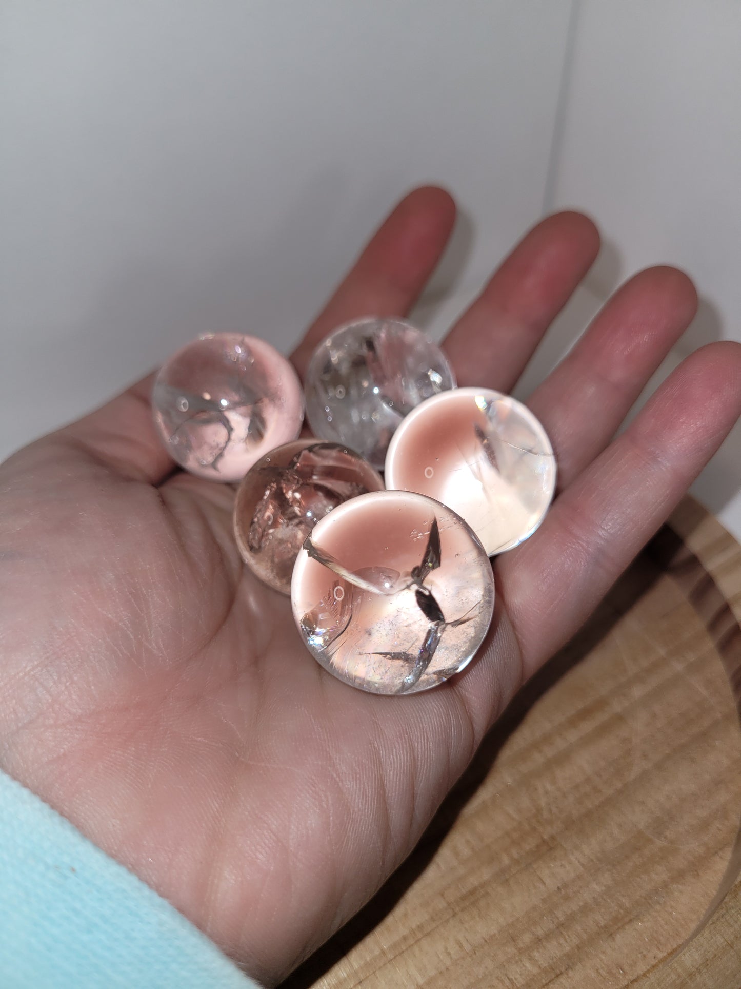 Crackle Clear Quartz spheres