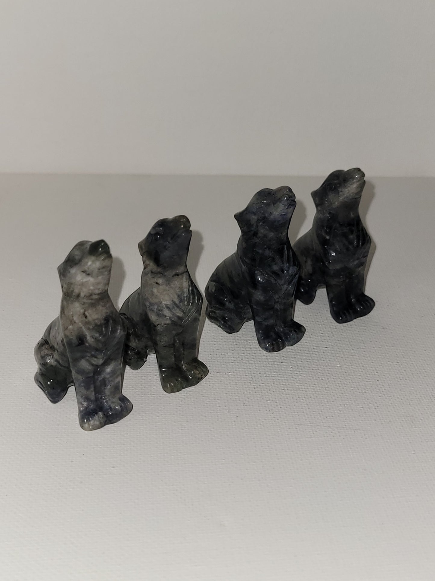 Small wolf carvings