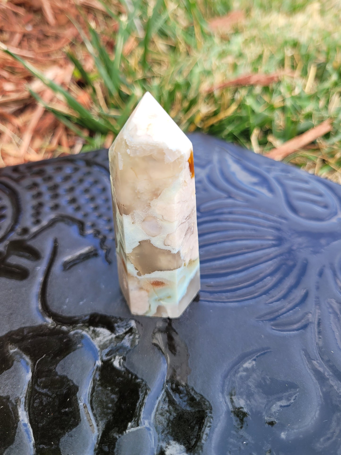 Small Blue Flower Agate towers