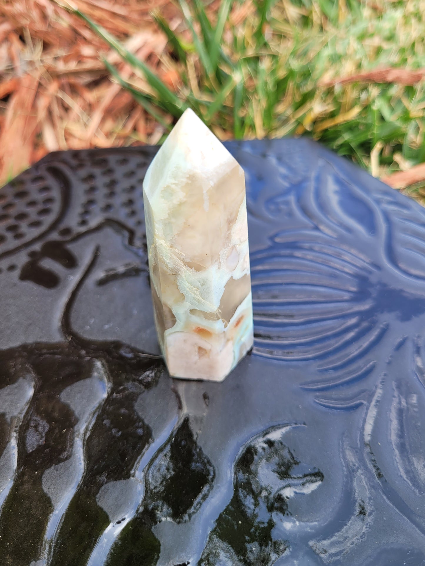 Small Blue Flower Agate towers