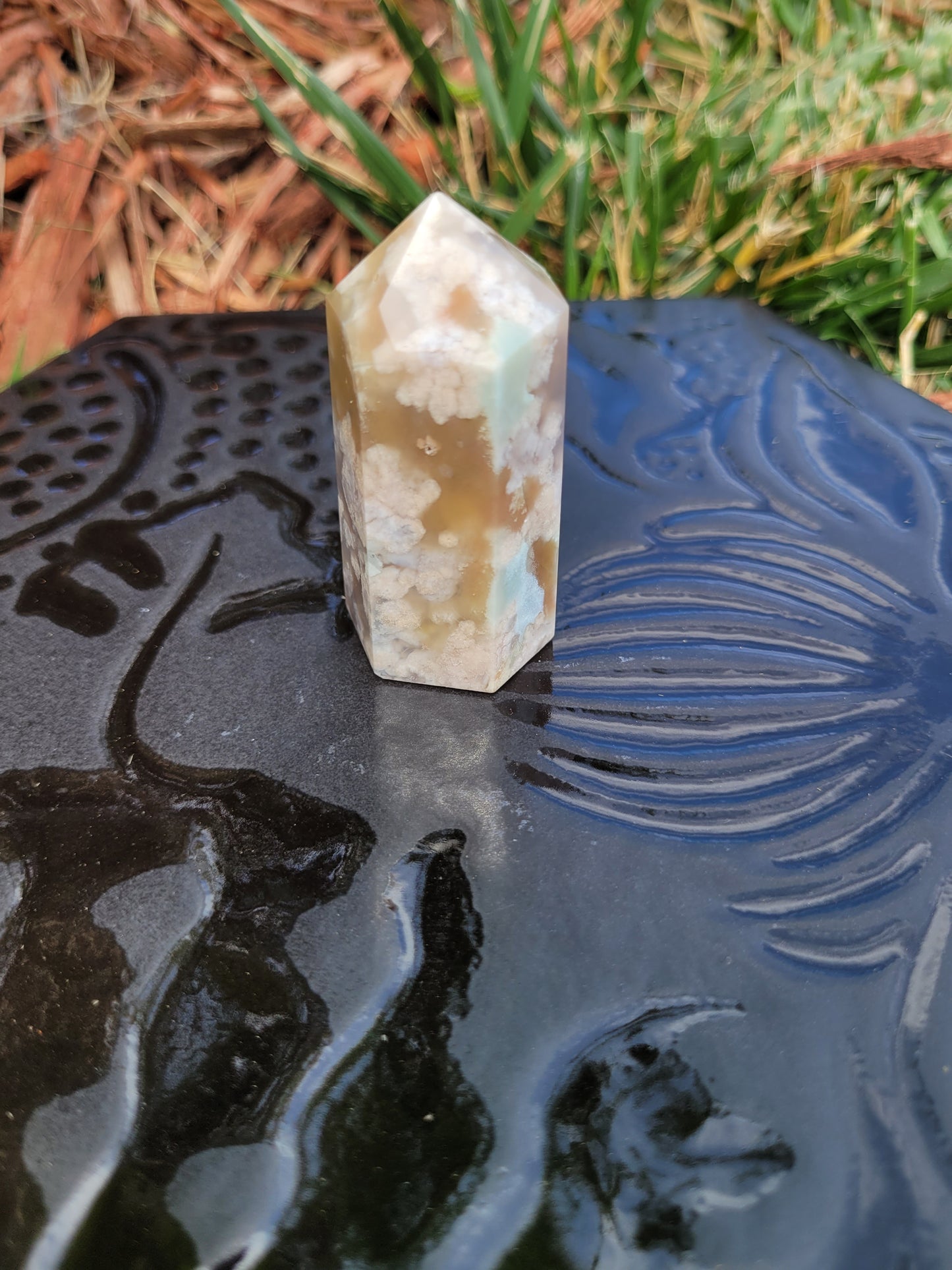 Small Blue Flower Agate towers