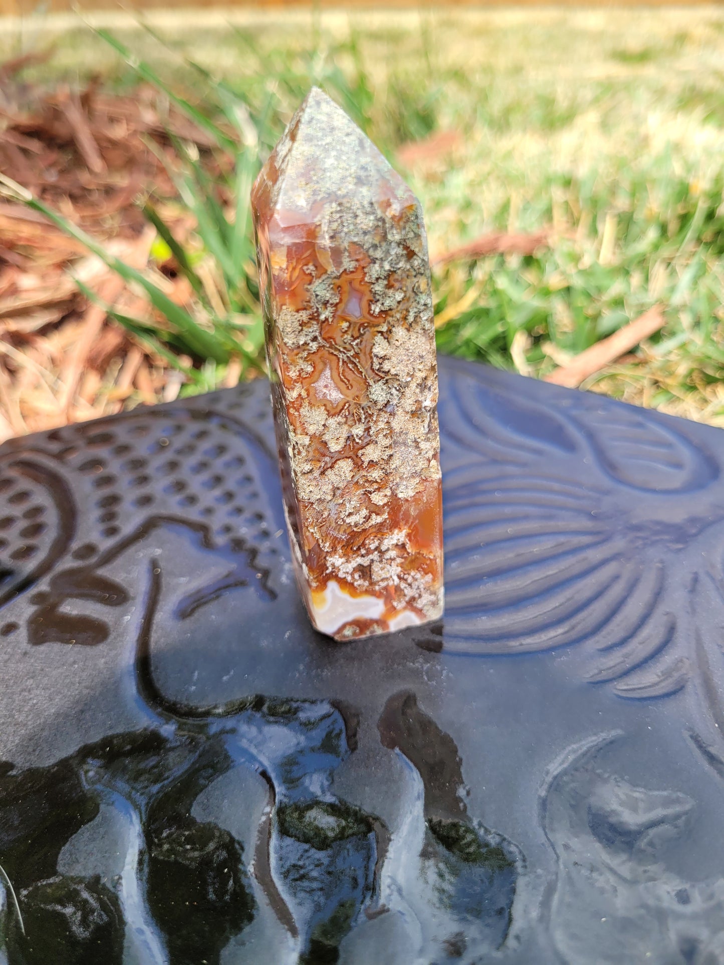 Carnelian Moss Agate towers