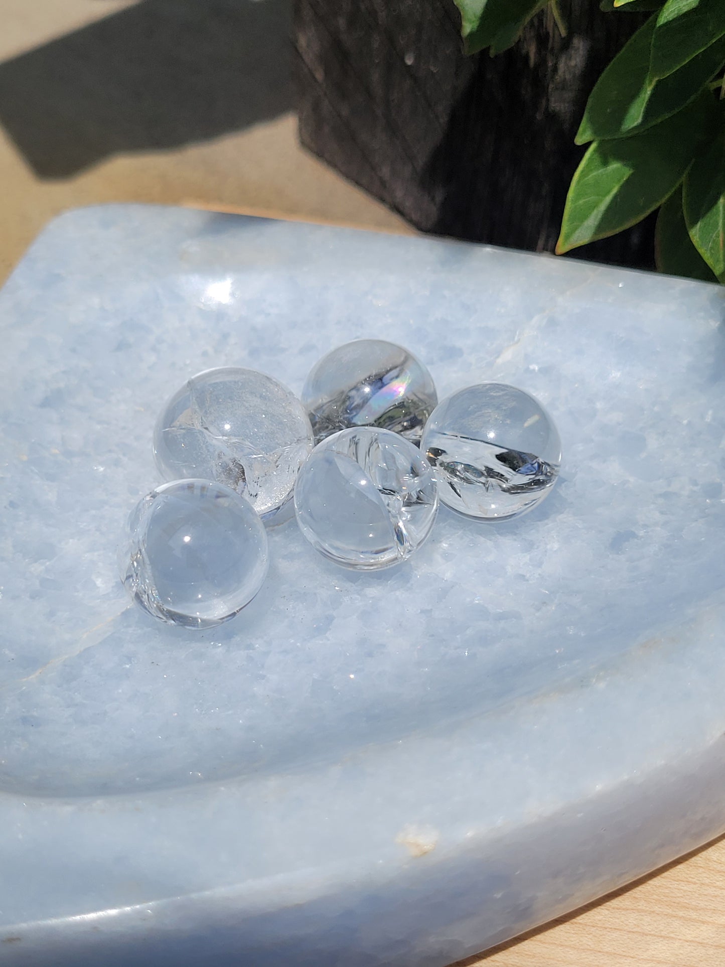 Crackle Clear Quartz spheres