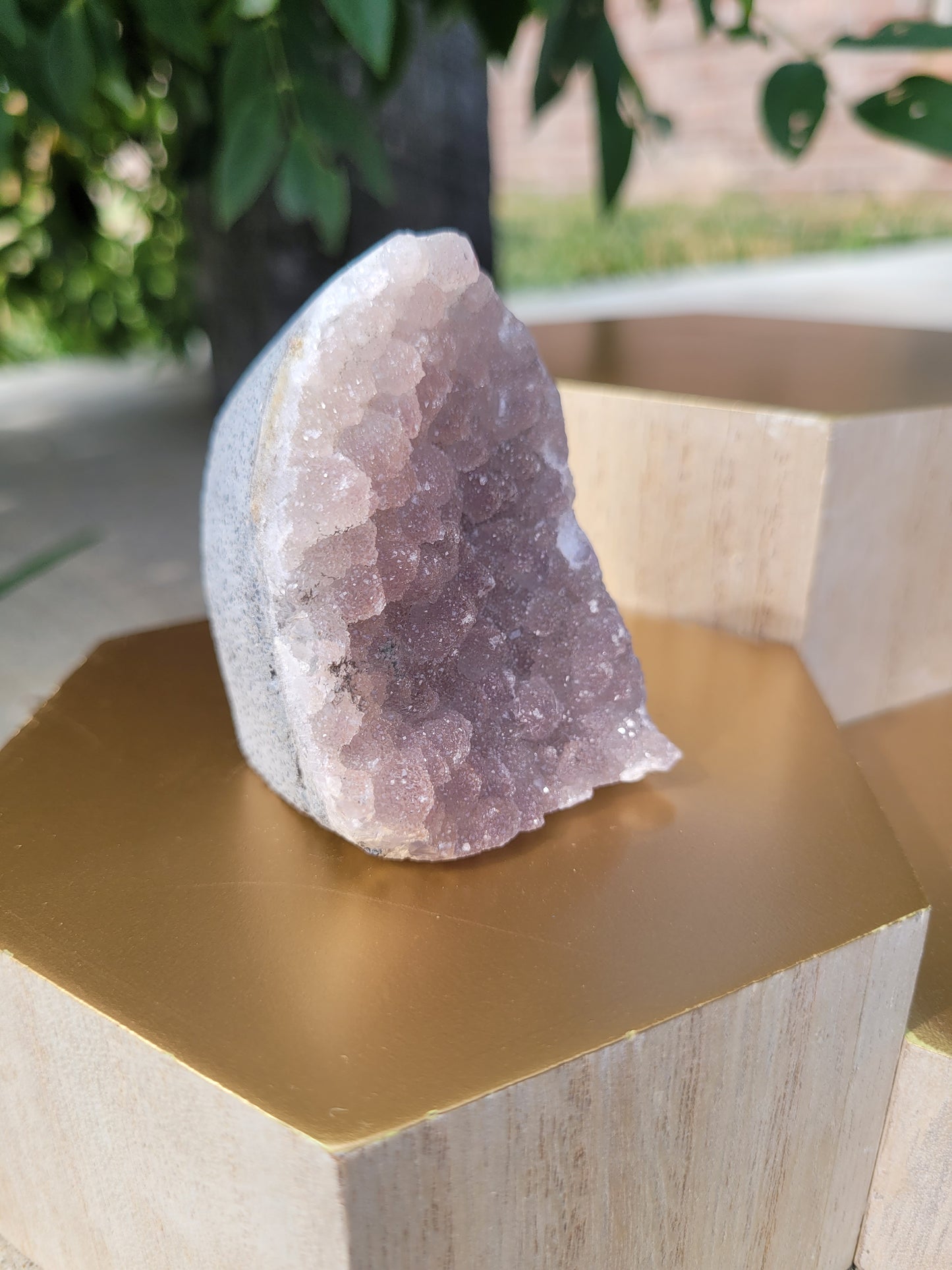 Small Peach Amethyst Cut Base Geodes