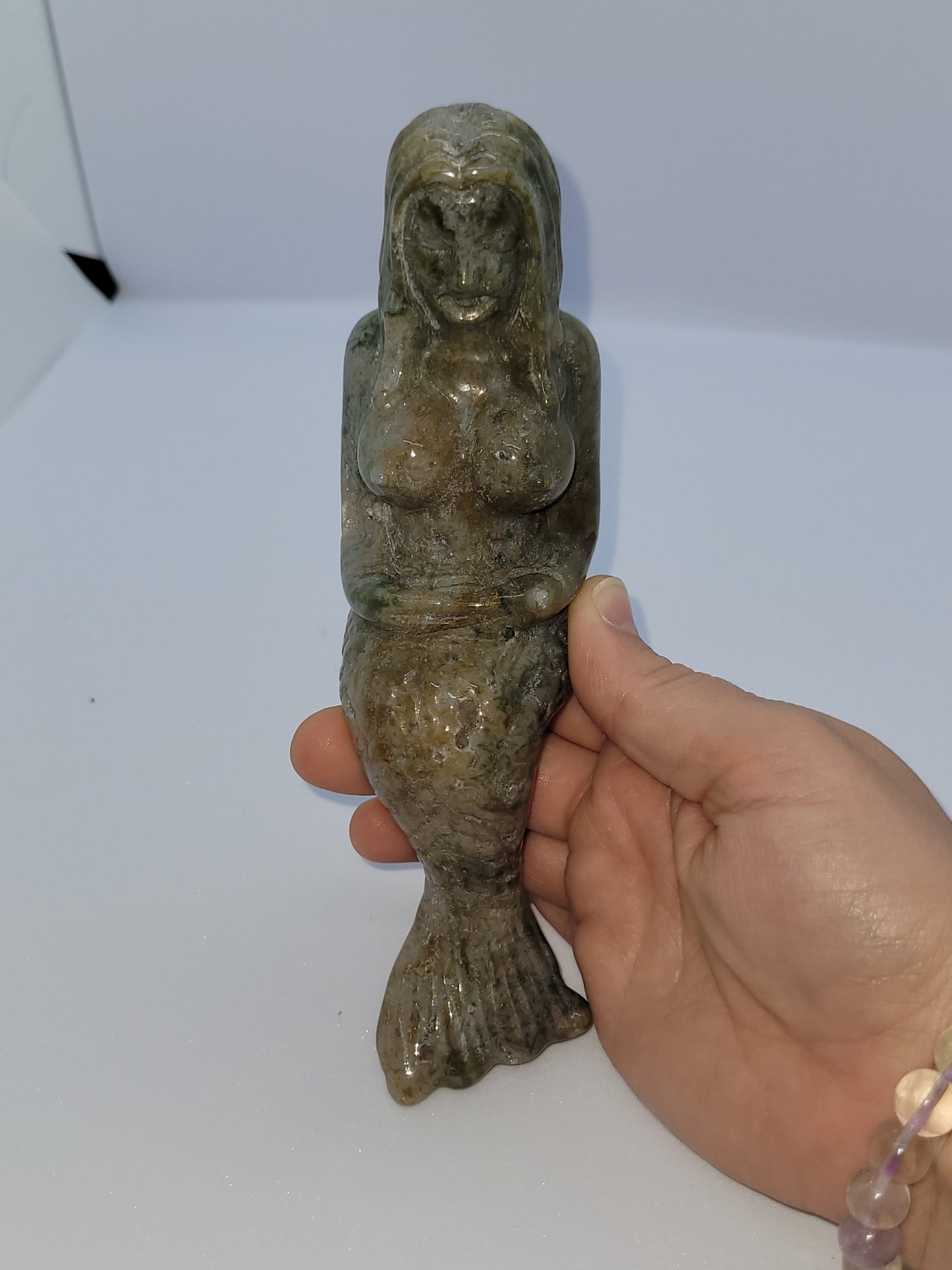 Large Ocean Jasper Mermaid carving