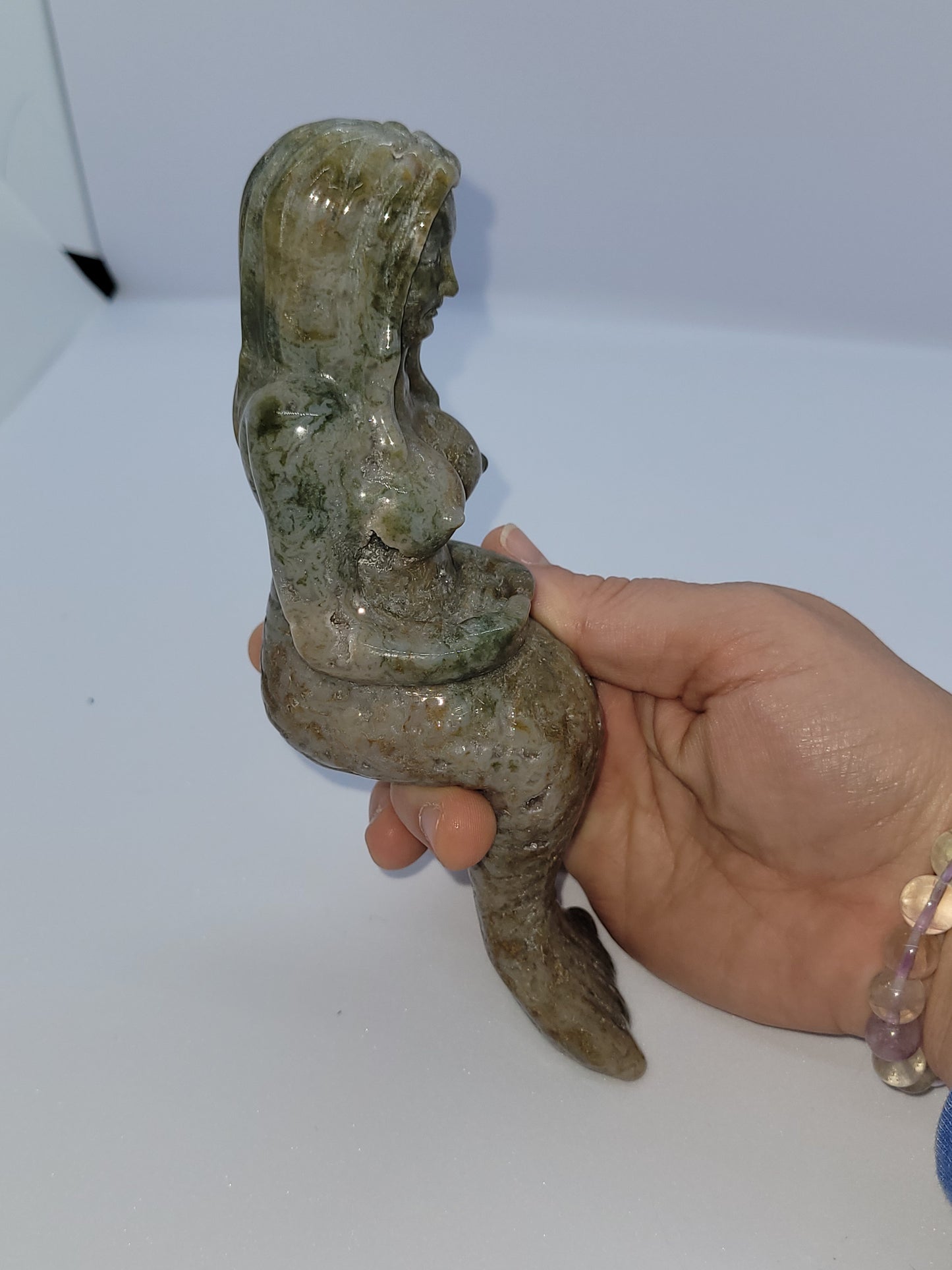 Large Ocean Jasper Mermaid carving