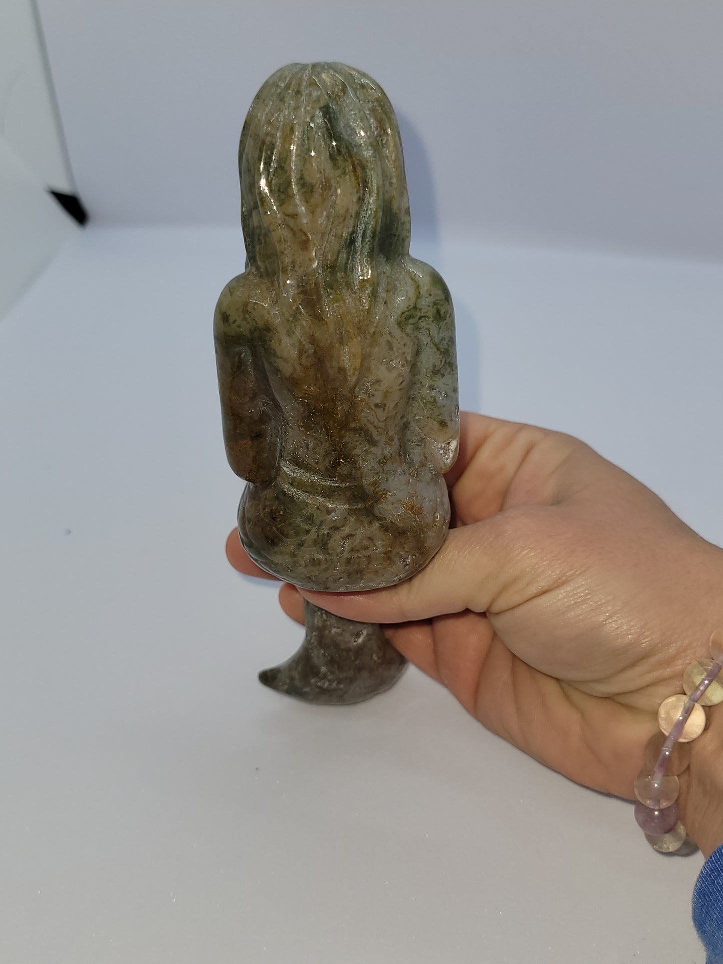 Large Ocean Jasper Mermaid carving