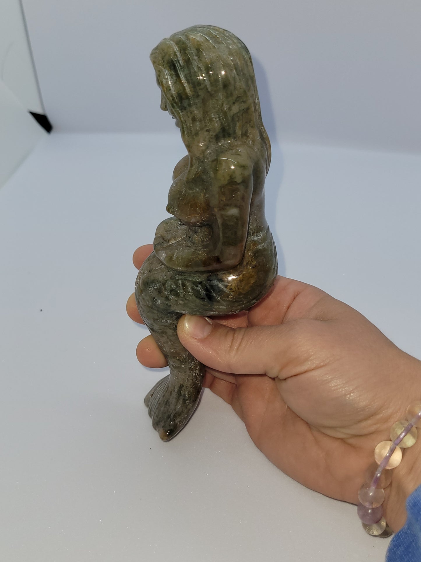 Large Ocean Jasper Mermaid carving