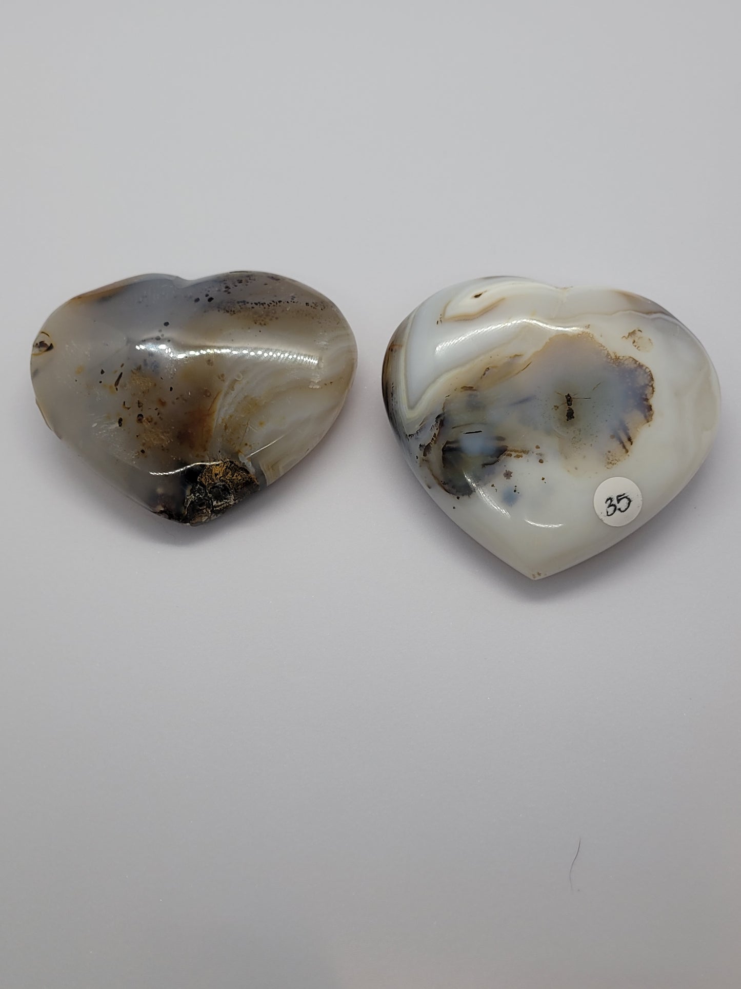 Large Dendritic Agate Hearts