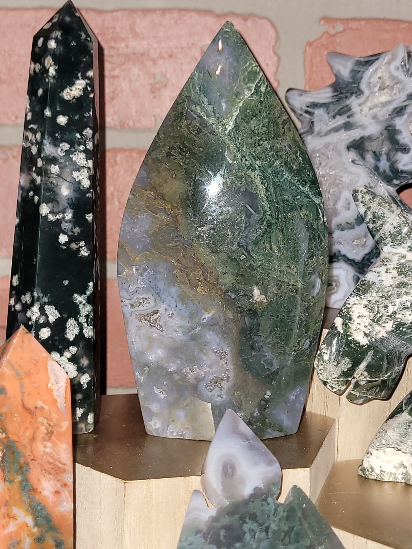 Moss Agate Teardrop Freeform