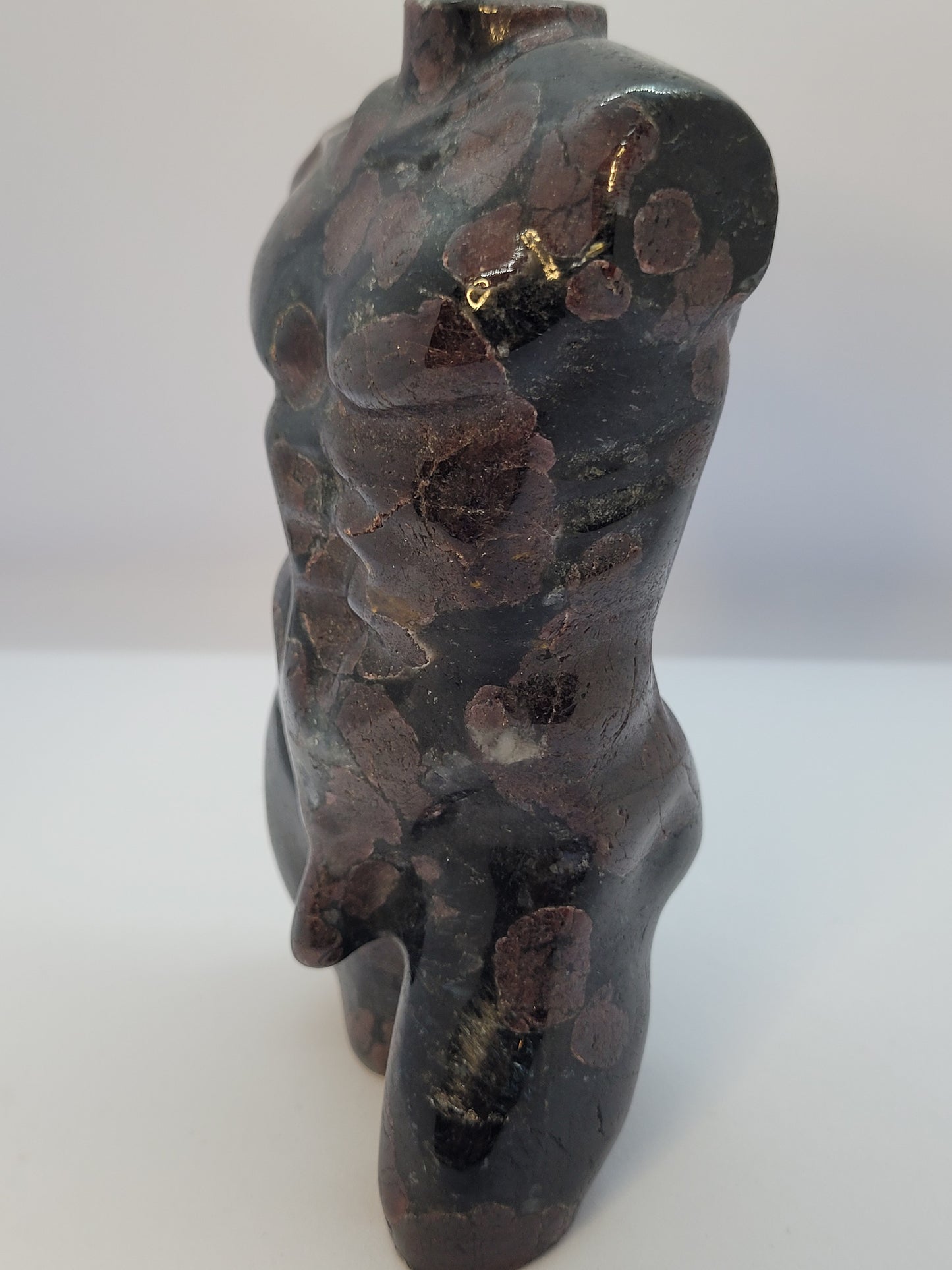 Garnet, Arfvedsonite (Firework stone) Male body carvings - Large