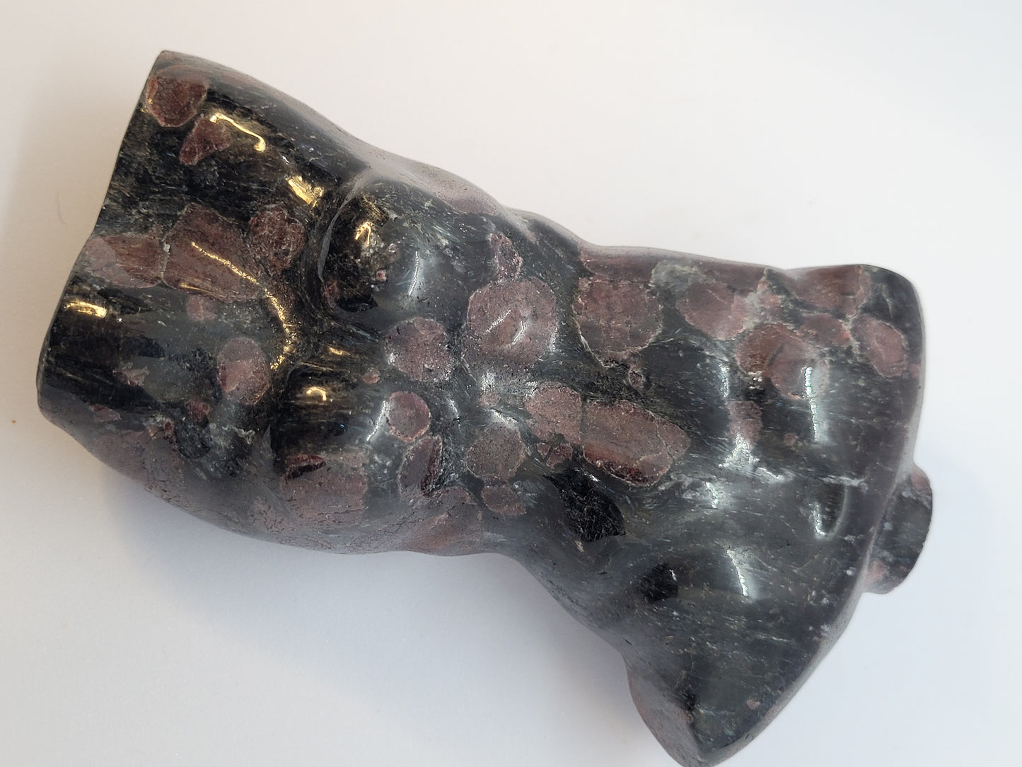 Garnet, Arfvedsonite (Firework stone) Male body carvings - Large