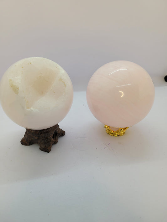 Pink Mangano Calcite Spheres