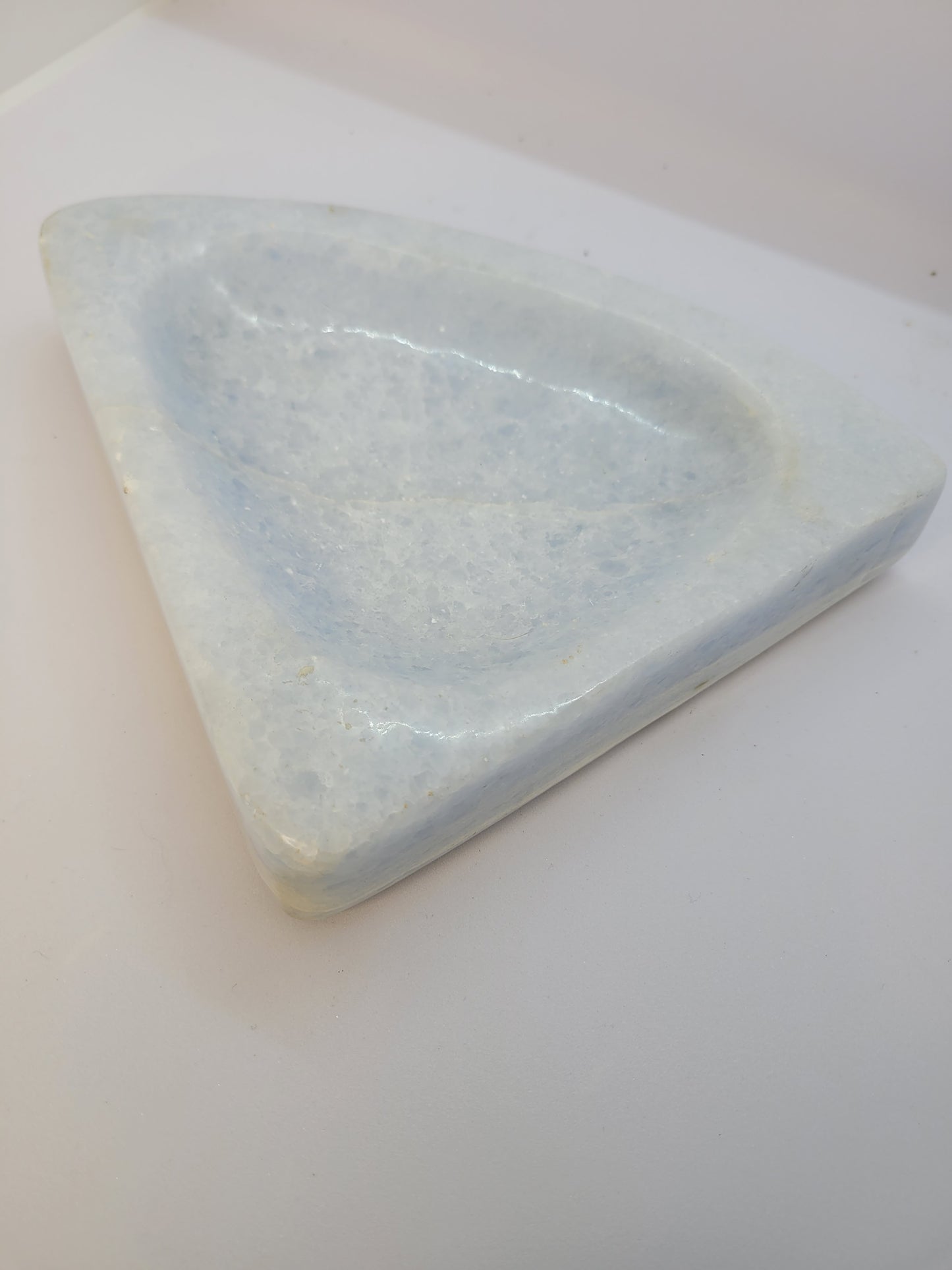 XL Blue Calcite Triangle Dish