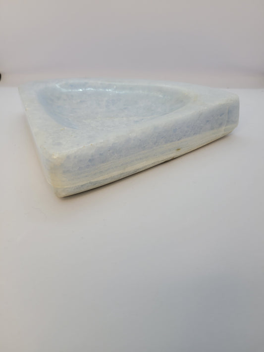 XL Blue Calcite Triangle Dish