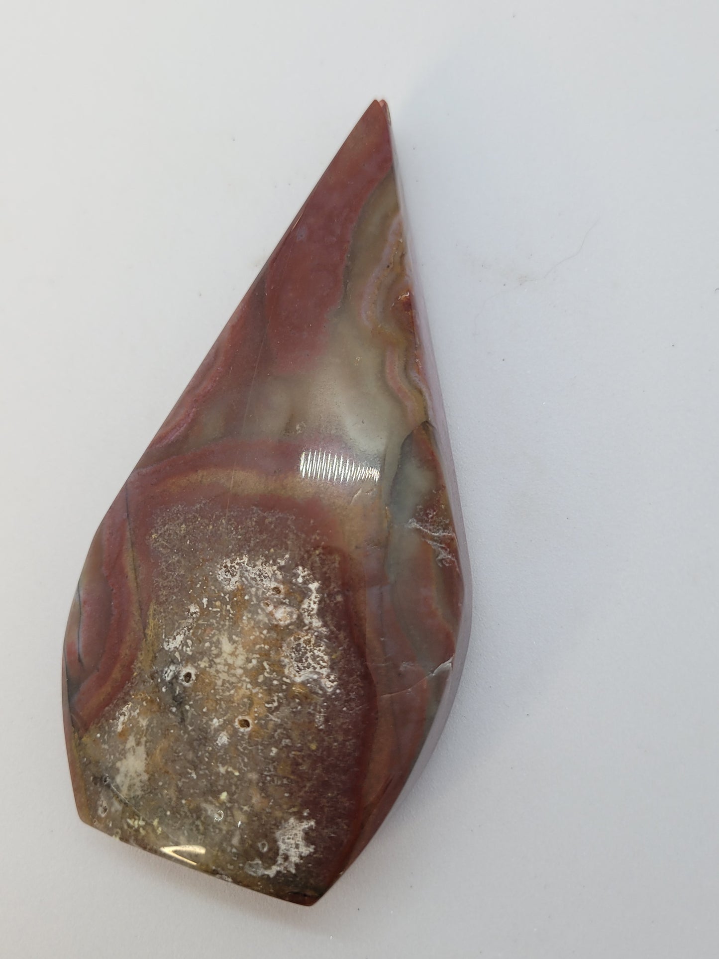 Red Mexican Lace Agate Teardrop Freeform