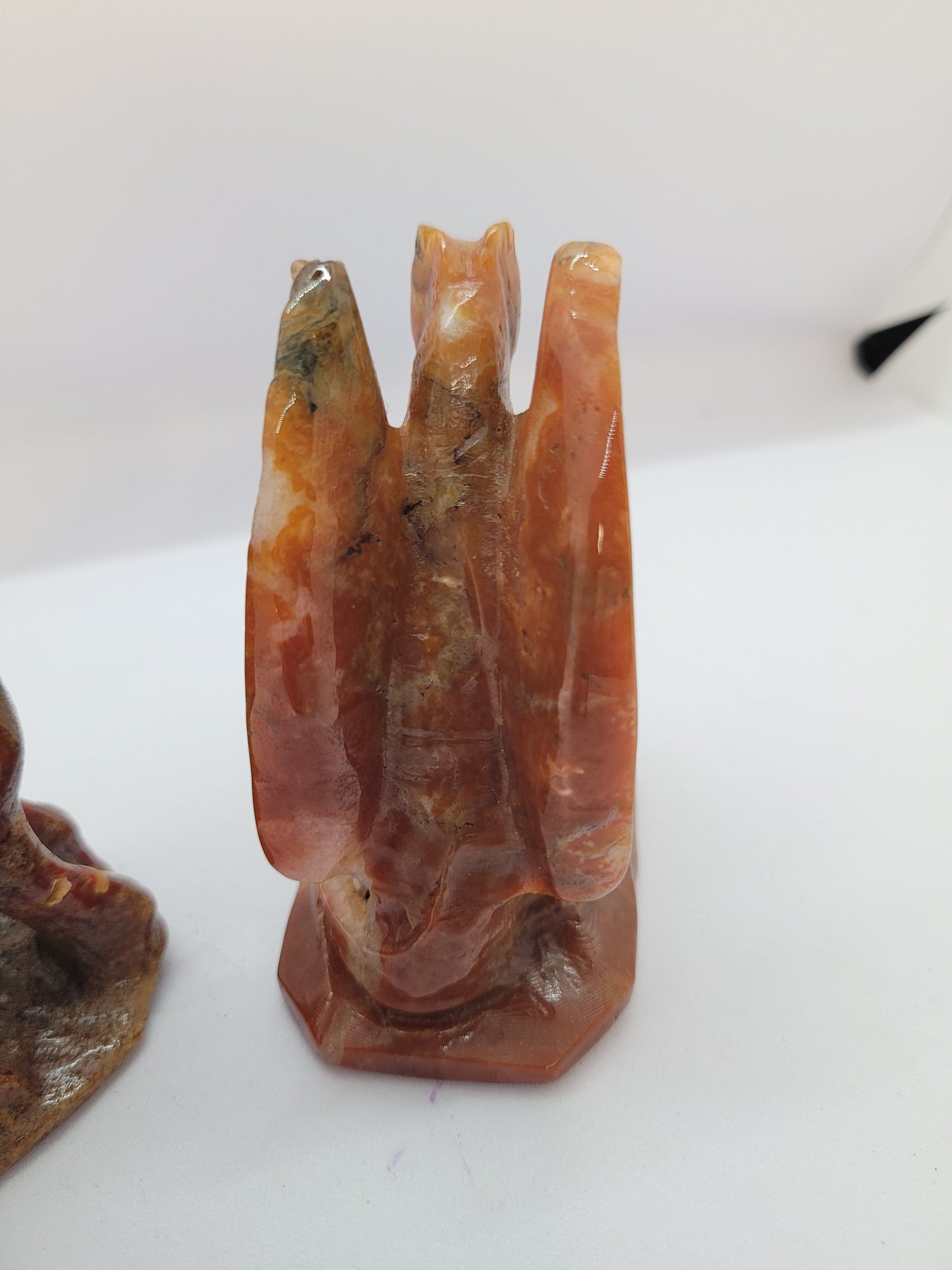 Carnelian Moss Agate Dragon carvings