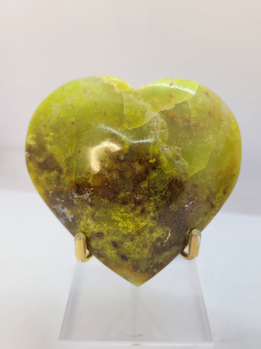 Green Opal Heart carvings