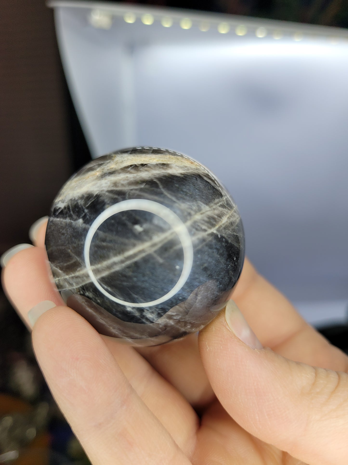 Small Black Moonstone Spheres