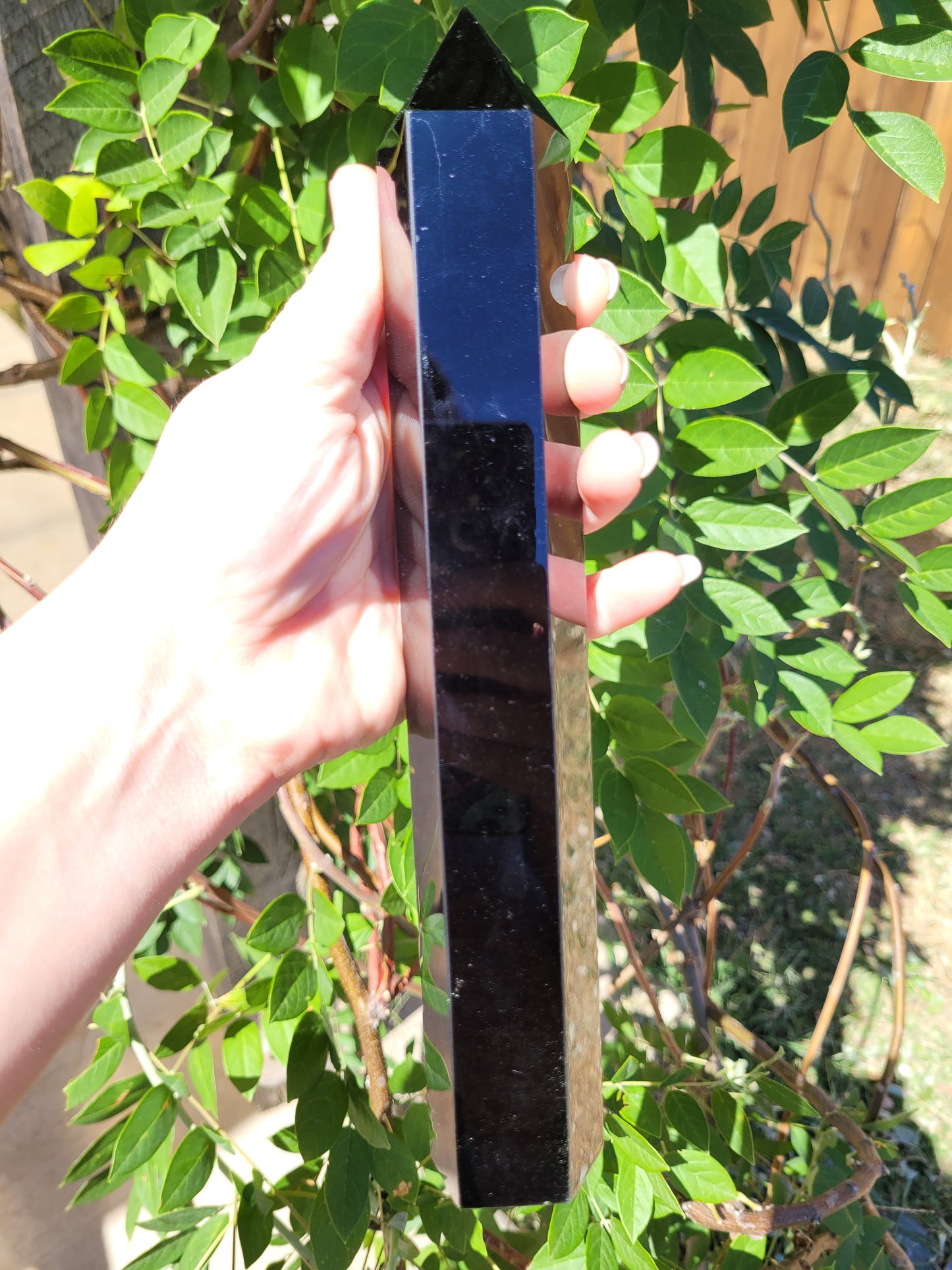 Large Black Obsidian 7 Chakra Tower