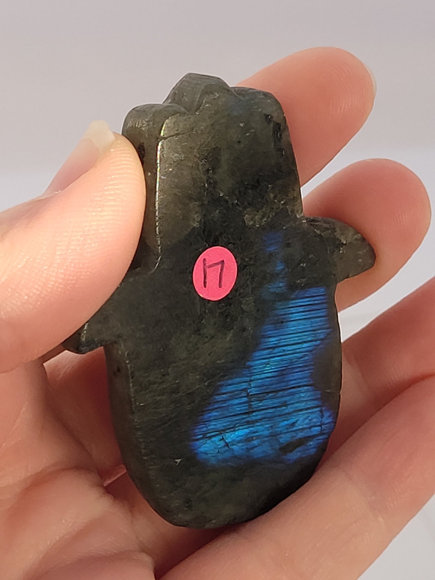 Labradorite Hamsa Hand carving