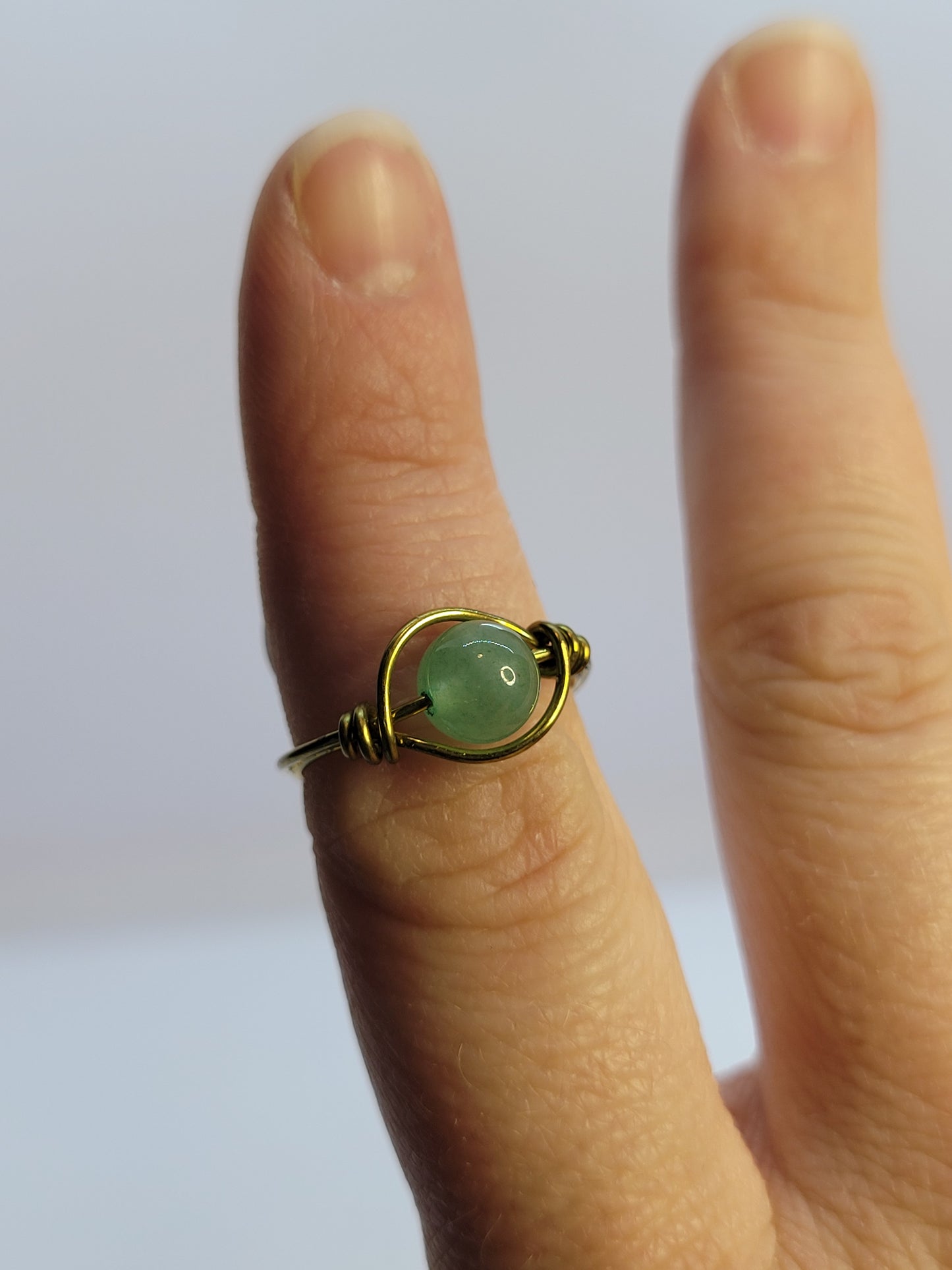 Gold & Silver Wire Wrapped Fidget Bead Rings