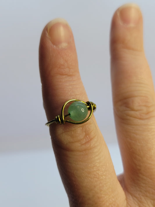Gold & Silver Wire Wrapped Fidget Bead Rings