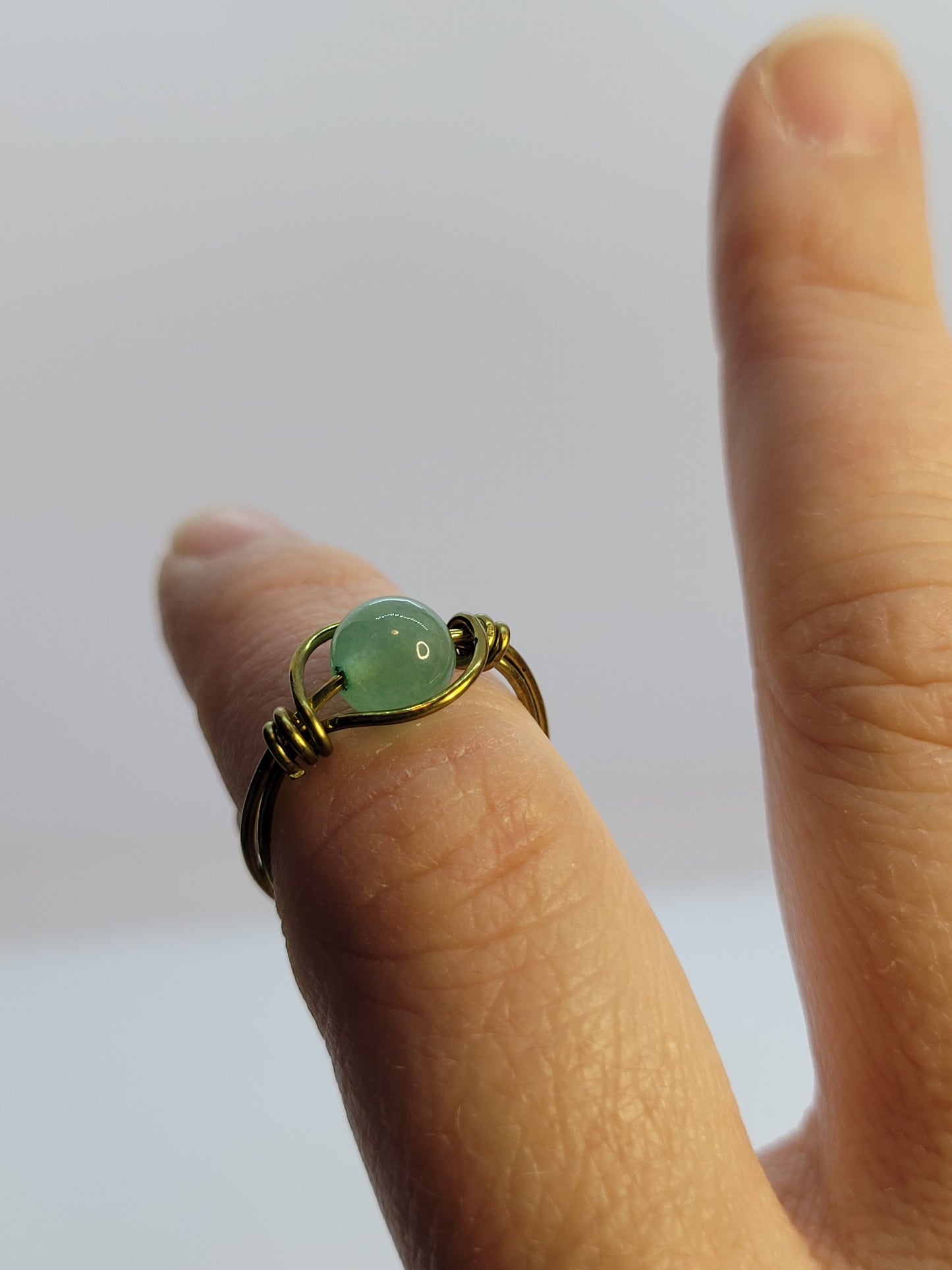 Gold & Silver Wire Wrapped Fidget Bead Rings
